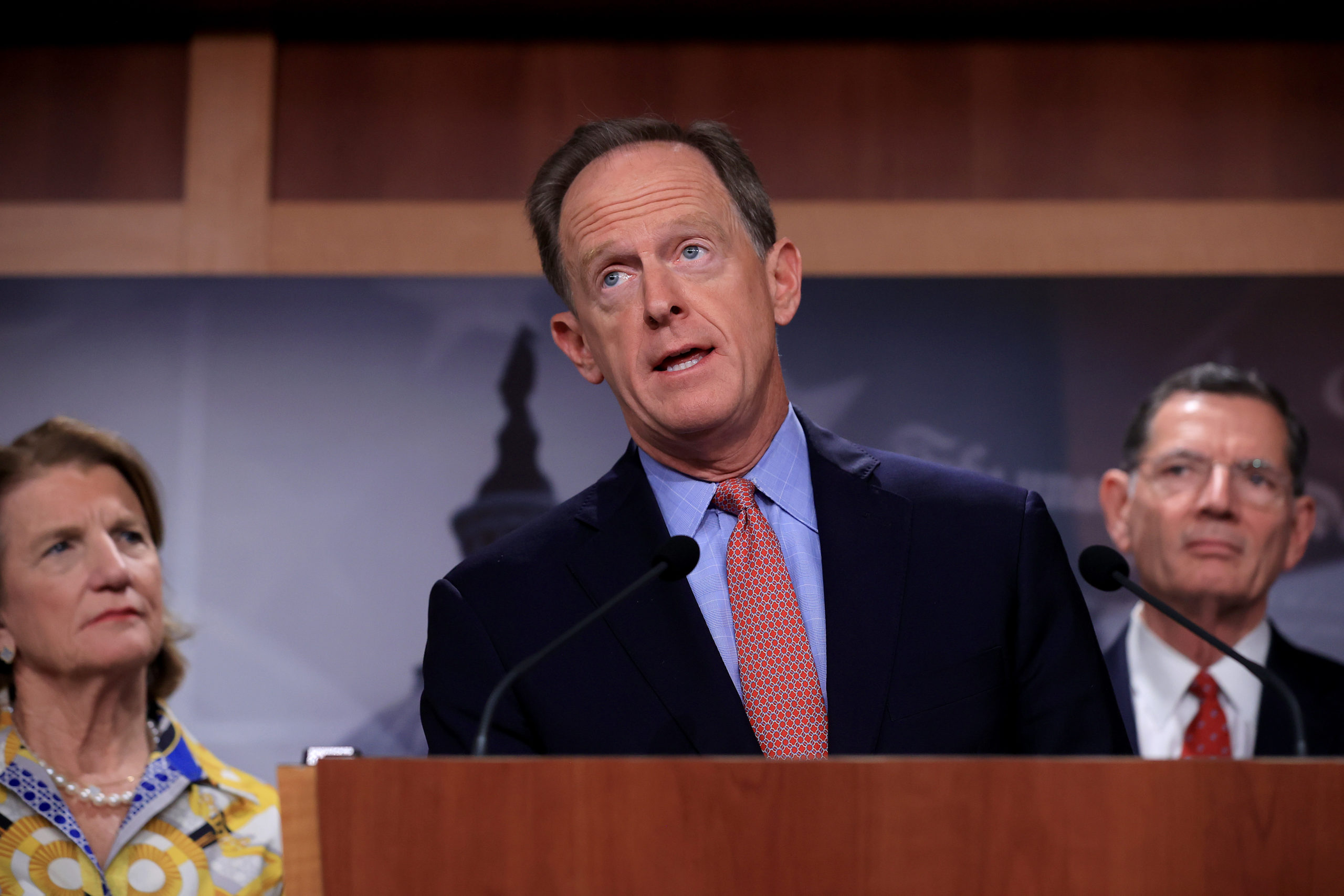 Sen. Pat Toomey speaks during a news conference on May 27. (Chip Somodevilla/Getty Images)