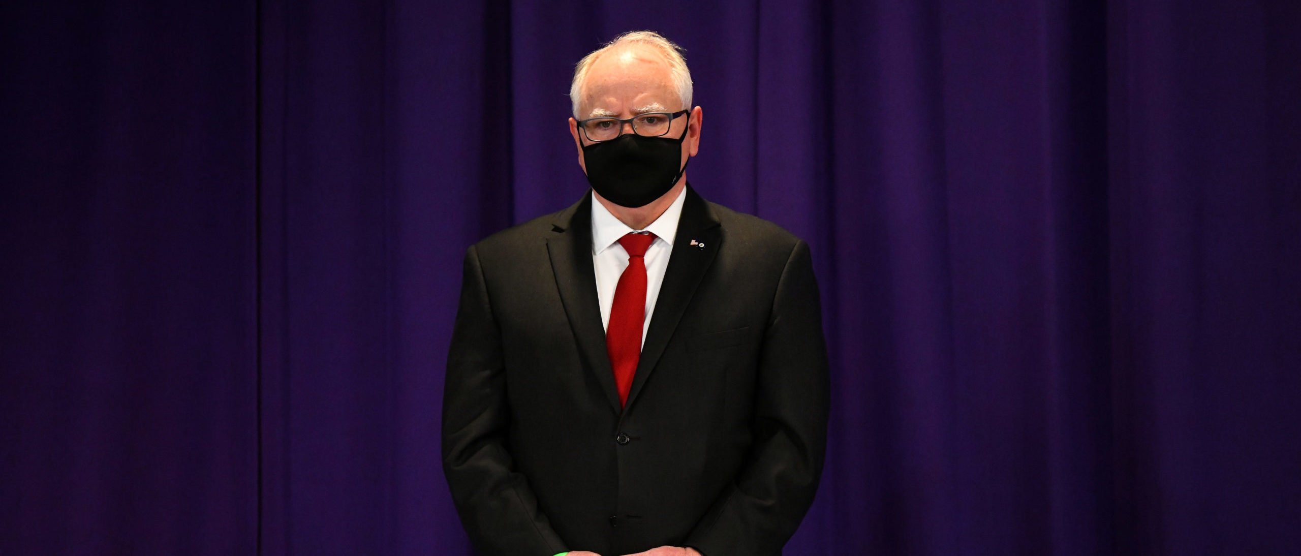 Minnesota Gov. Tim Walz attends a funeral held for Daunte Wright at Shiloh Temple International Ministries on April 22, 2021 in Minneapolis, Minnesota. (Photo by Stephen Maturen/Getty Images)