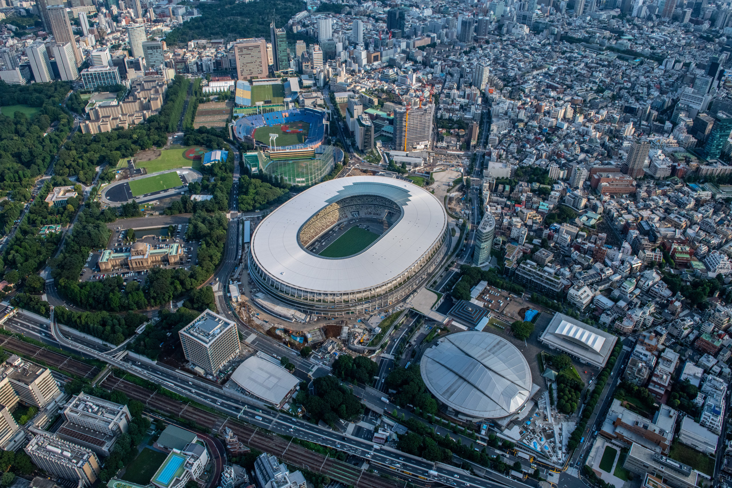  The New National Stadium, the main stadium for the Tokyo 2020 Olympics, is pictured on July 24, 2019 in Tokyo, Japan. (Photo by Carl Court/Getty Images)
