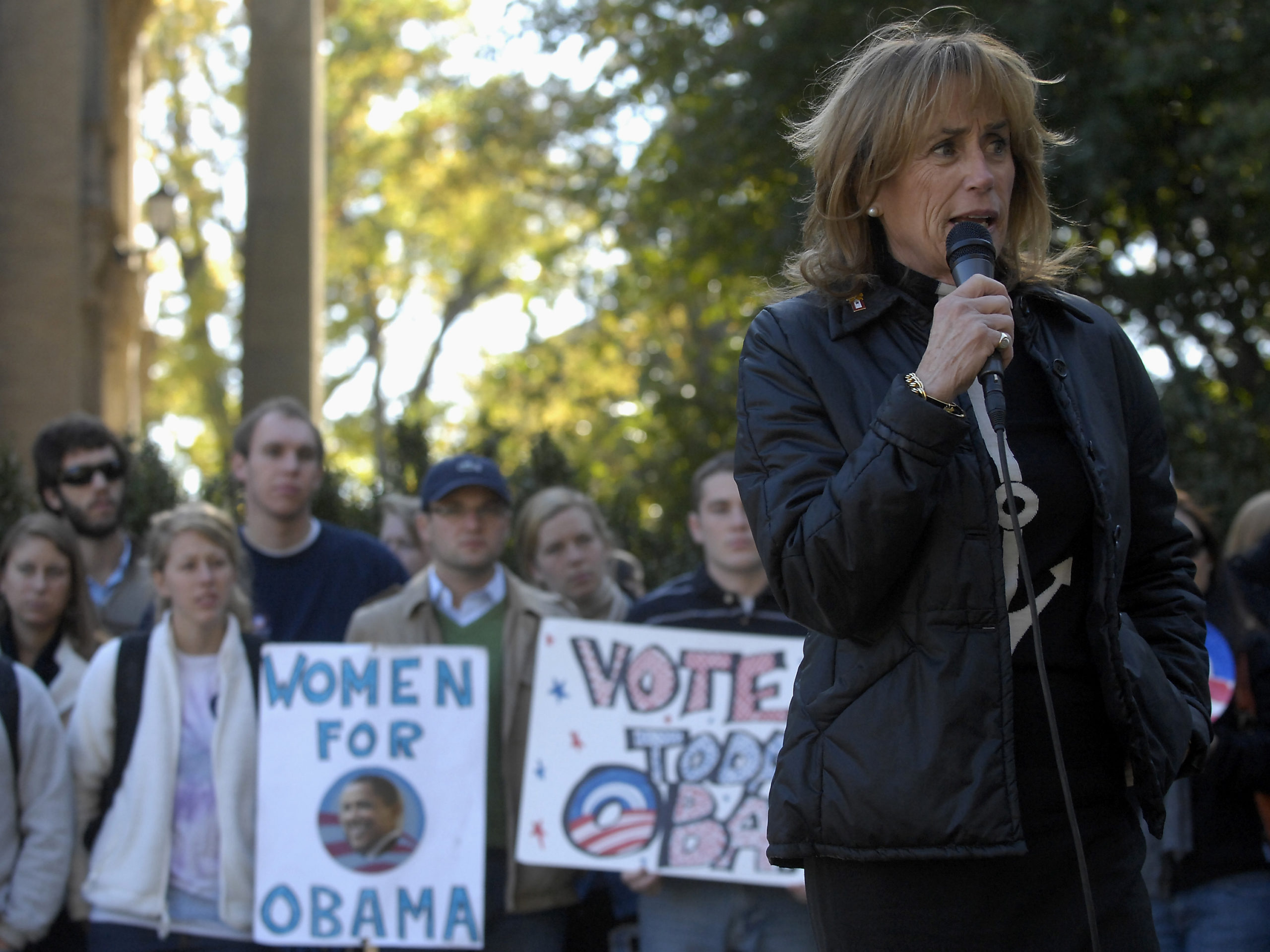 Valerie Biden Owens, sister of Democratic vice presidential candidate Joe Biden, campaigns for Democratic presidential candidate Barack Obama at the University of North Carolina on October 30, 2008 in Chapel Hill, North Carolina. (Photo by Sara D. Davis/Getty Images)