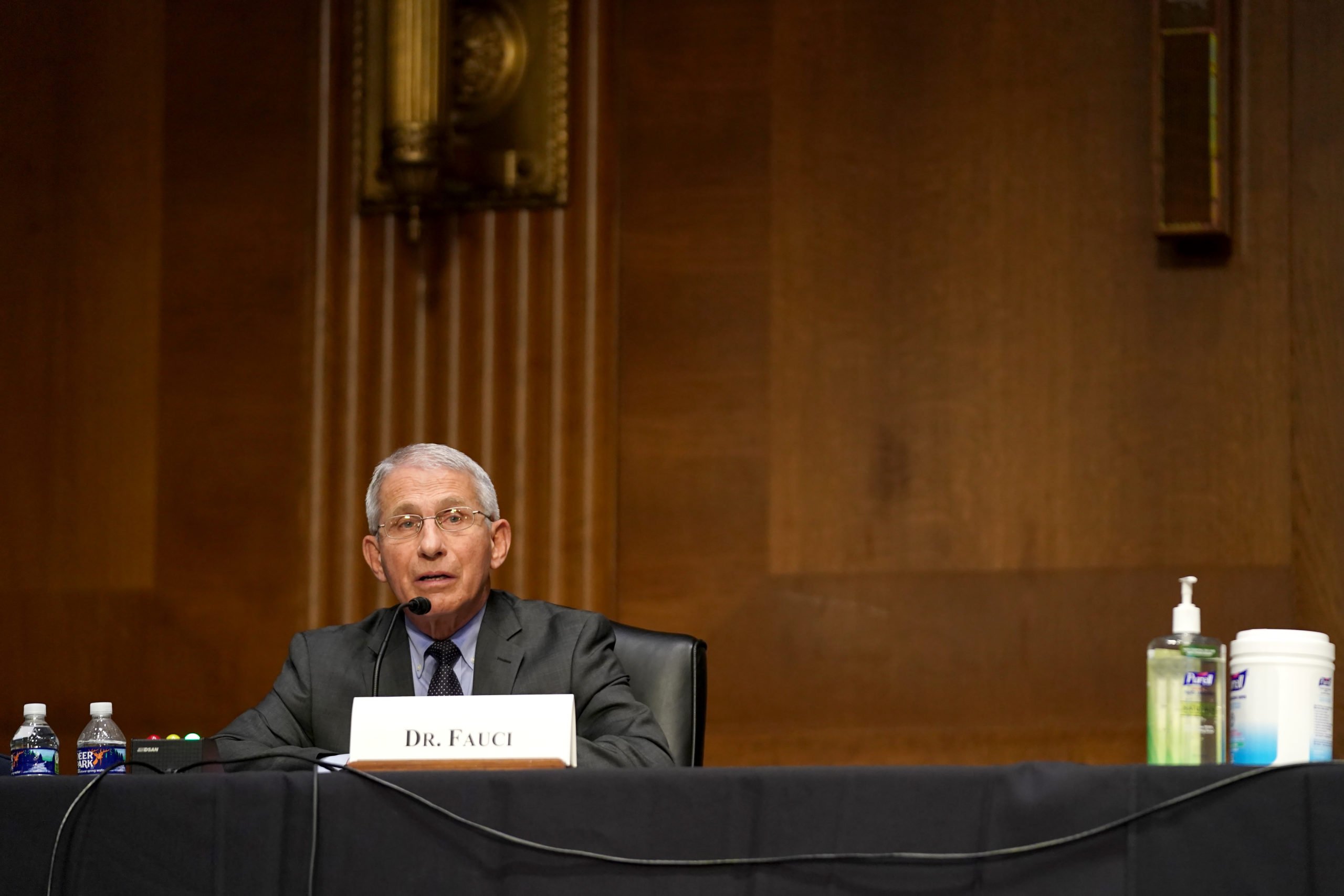 Dr. Anthony Fauci speaks during a Senate Health, Education, Labor and Pensions Committee hearing. (Photo by Greg Nash-Pool/Getty Images)