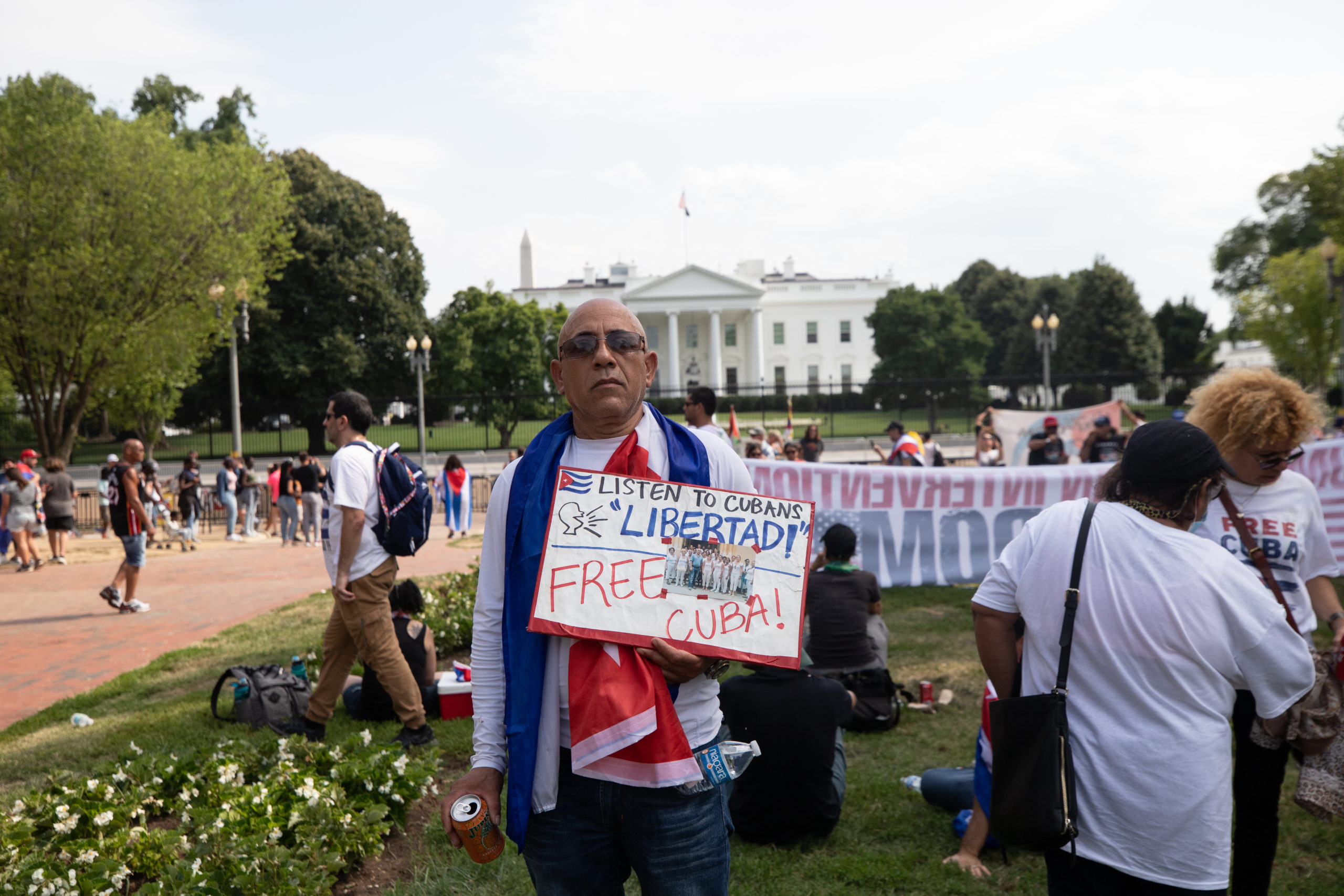  Demonstrators participated in a rally for Cuban freedom near the White House where attendees asked President Joe Biden to intervene and end communist rule over the country, in Washington, D.C. on July 26, 2021. (Kaylee Greenlee - Daily Caller News Foundation)