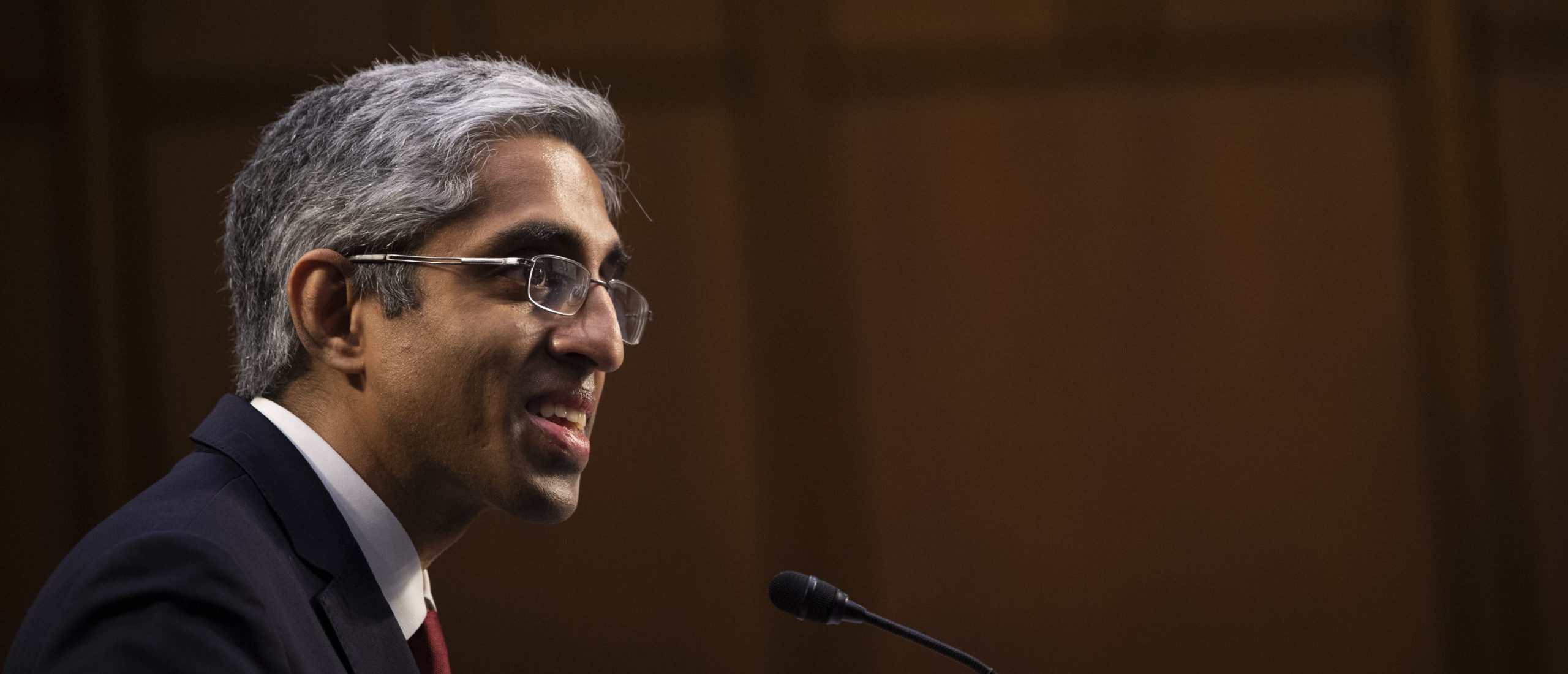 Vivek Murthy, nominee for U.S. Surgeon General, testifies at his confirmation hearing before the Senate Health, Education, Labor, and Pensions Committee February 25, 2021 on Capitol Hill. (Photo by Caroline Brehman-Pool/Getty Images)