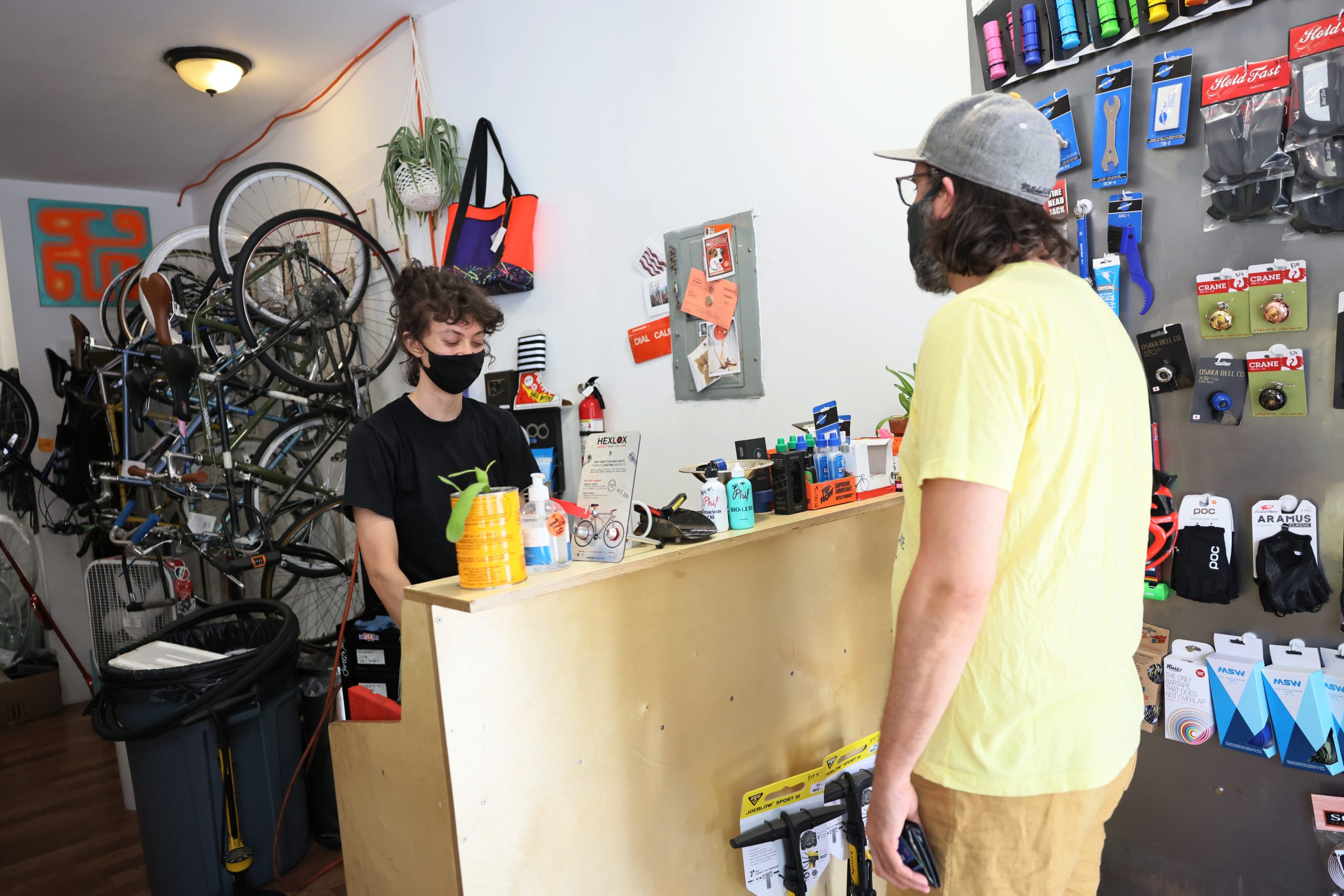A customer shops for a bike on June 7 in New York City. (Michael M. Santiago/Getty Images)