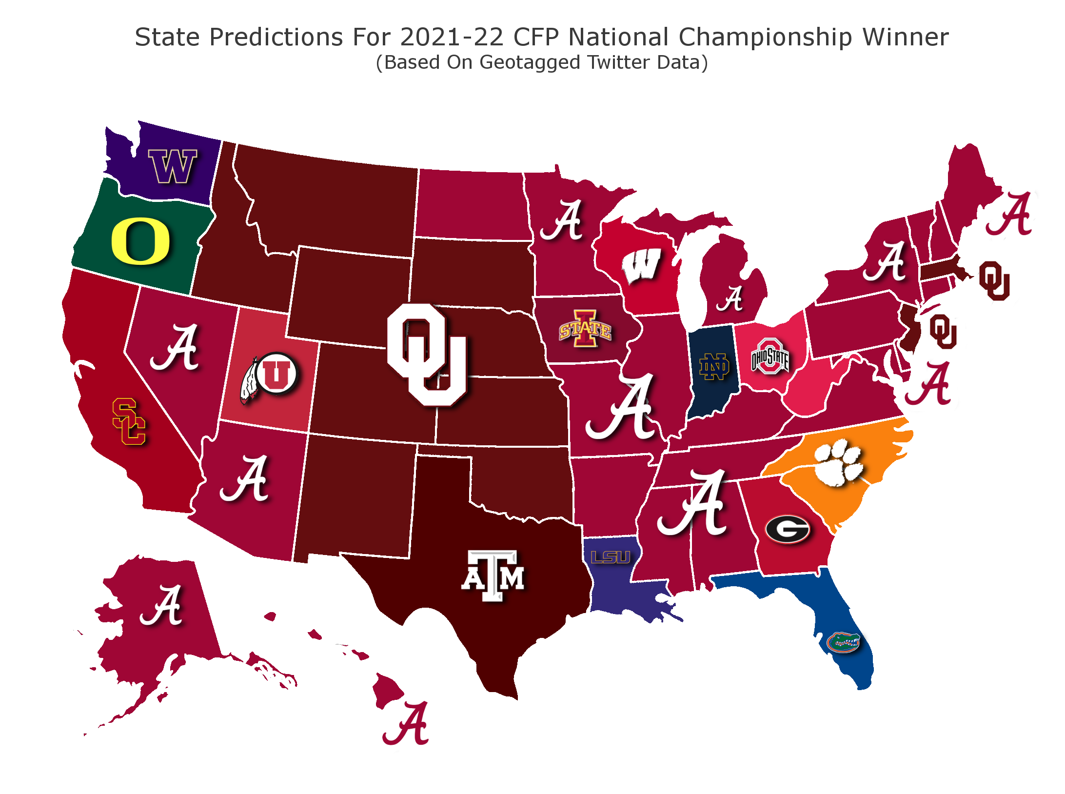College Football Map (Credit: BetOnline.ag)