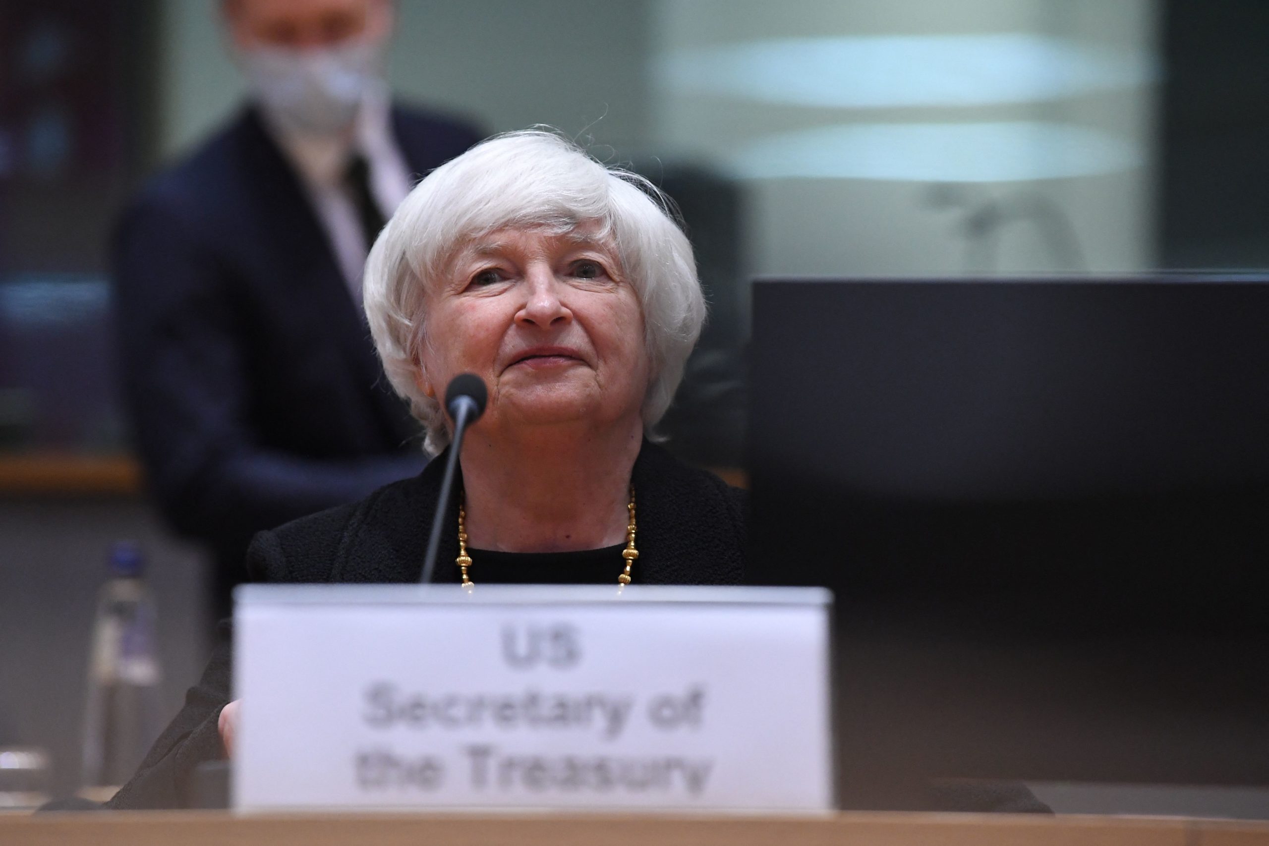 Treasury Secretary Janet Yellen attends a meeting in Brussels, Belgium on July 12. (John Thys/AFP via Getty Images)