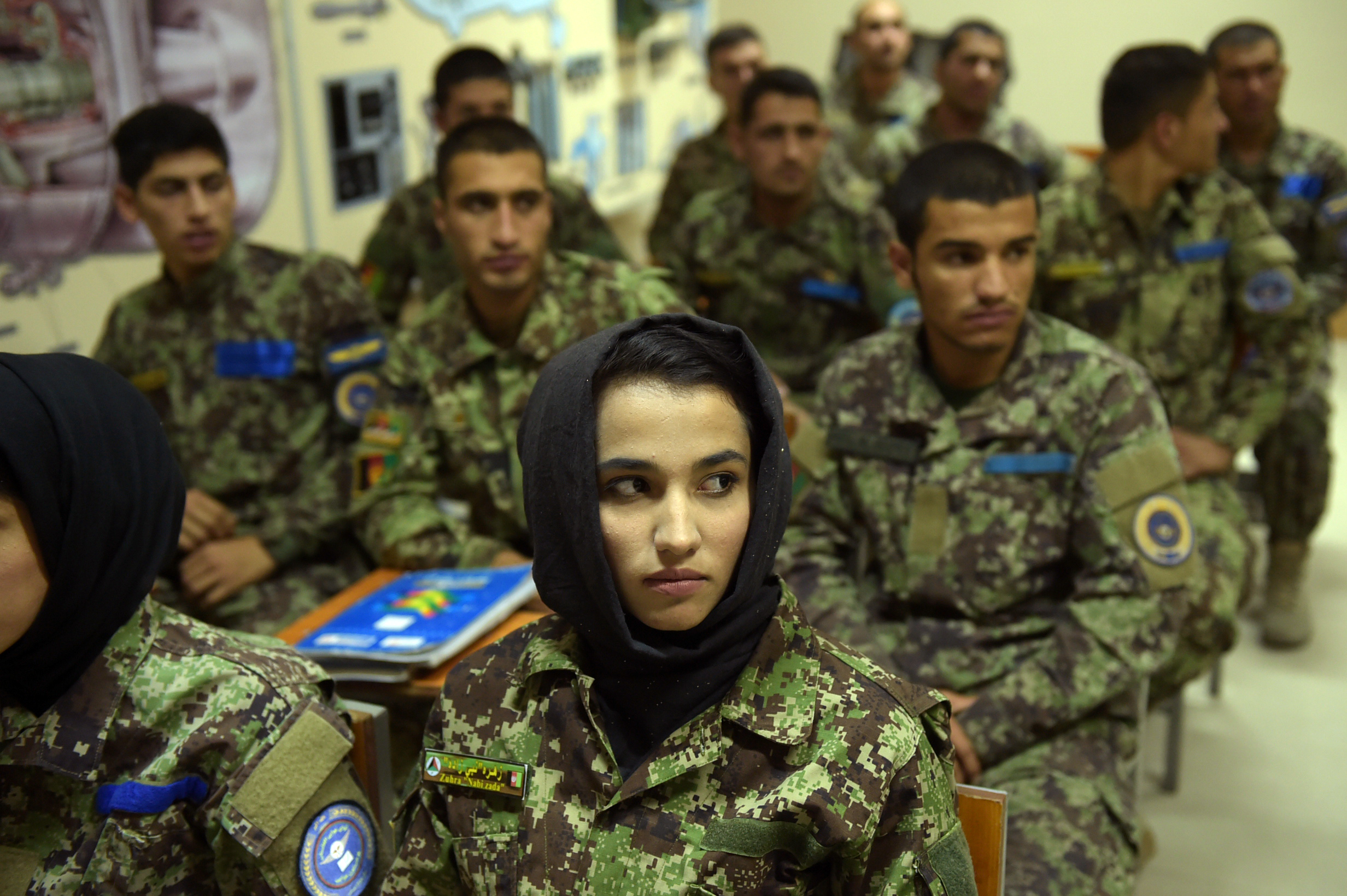 New Afghan air force pilots attend a class at the air force university in Kabul on Sept. 29, 2016. (Shah Marai/AFP via Getty Images)