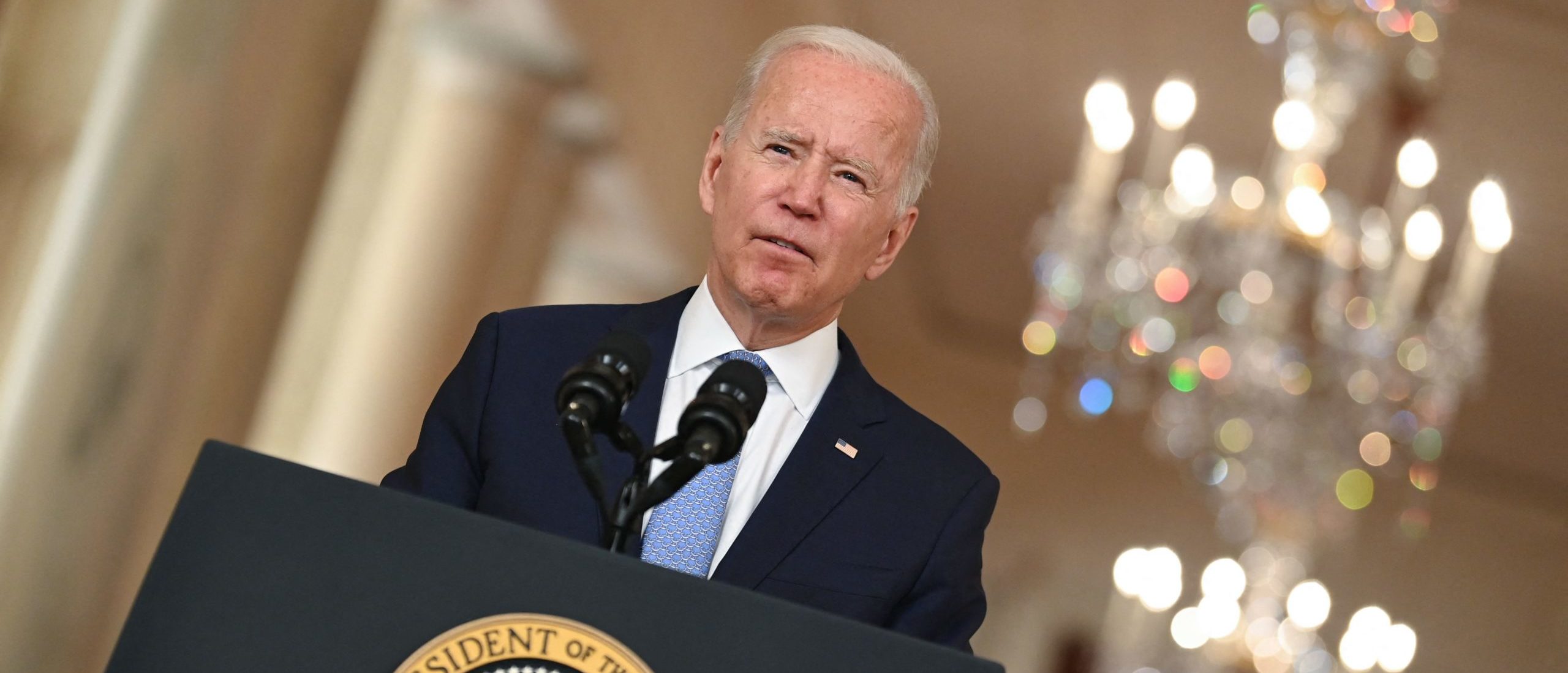 President Joe Biden speaks on ending the war in Afghanistan on Aug. 31. (Brendan Smialowksi/AFP via Getty Images)