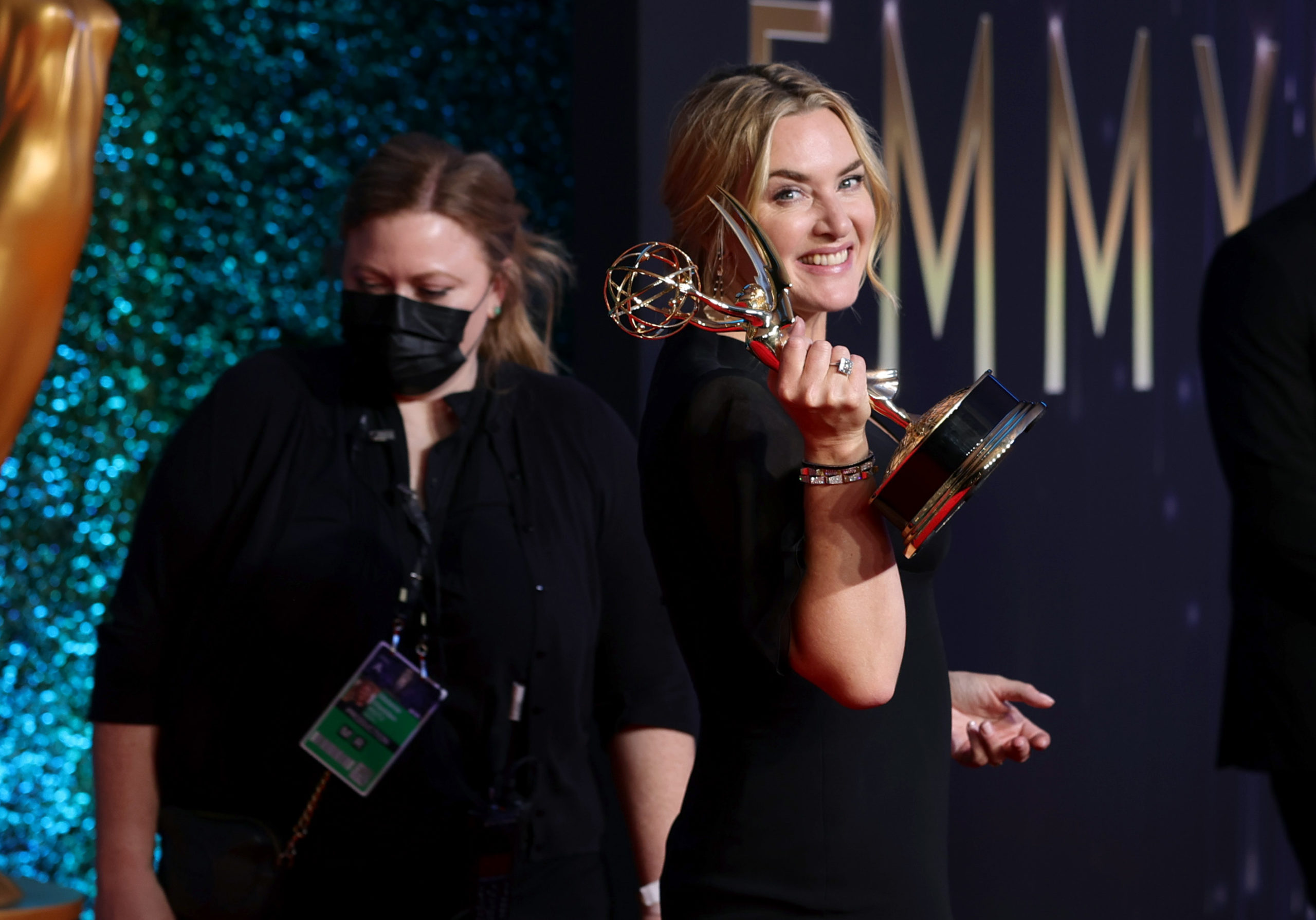 Kate Winslet, winner of the Outstanding Lead Actress in a Limited or Anthology Series or Movie award for 'Mare Of Easttown,' poses in the press room during the 73rd Primetime Emmy Awards at L.A. LIVE on September 19, 2021 in Los Angeles, California. (Photo by Rich Fury/Getty Images)