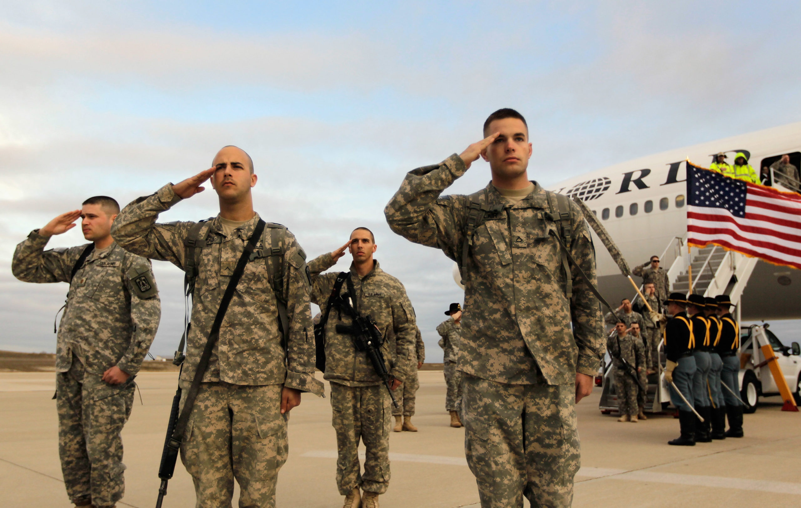 Troops Fly Home From Kuwait To Fort Hood, Texas After U.S. Forces Leave Iraq