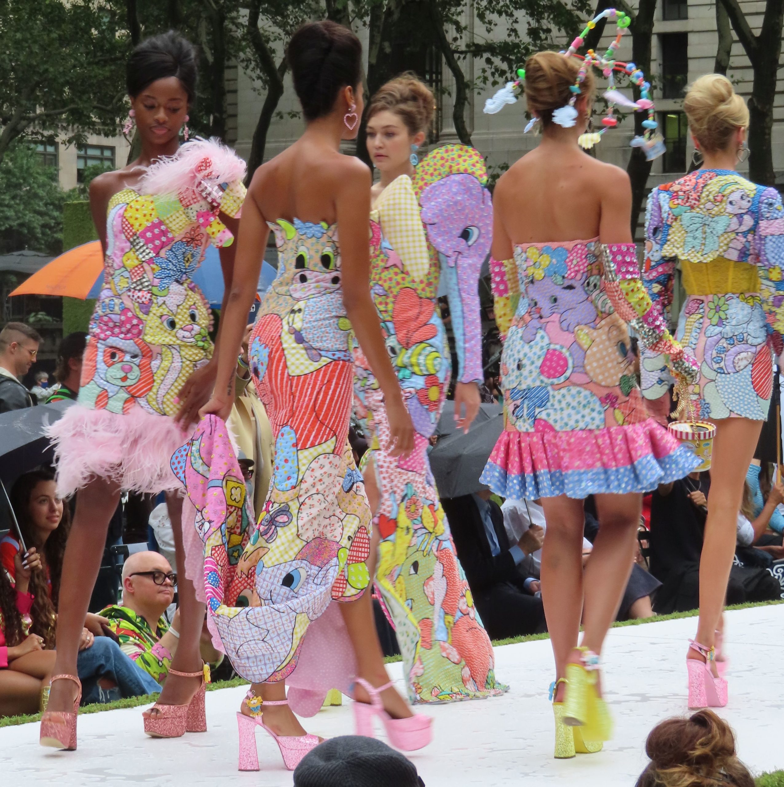 Gigi Hadid Moschino fashion show in NYC. (Photo credit: Rick Davis / SplashNews.com)
