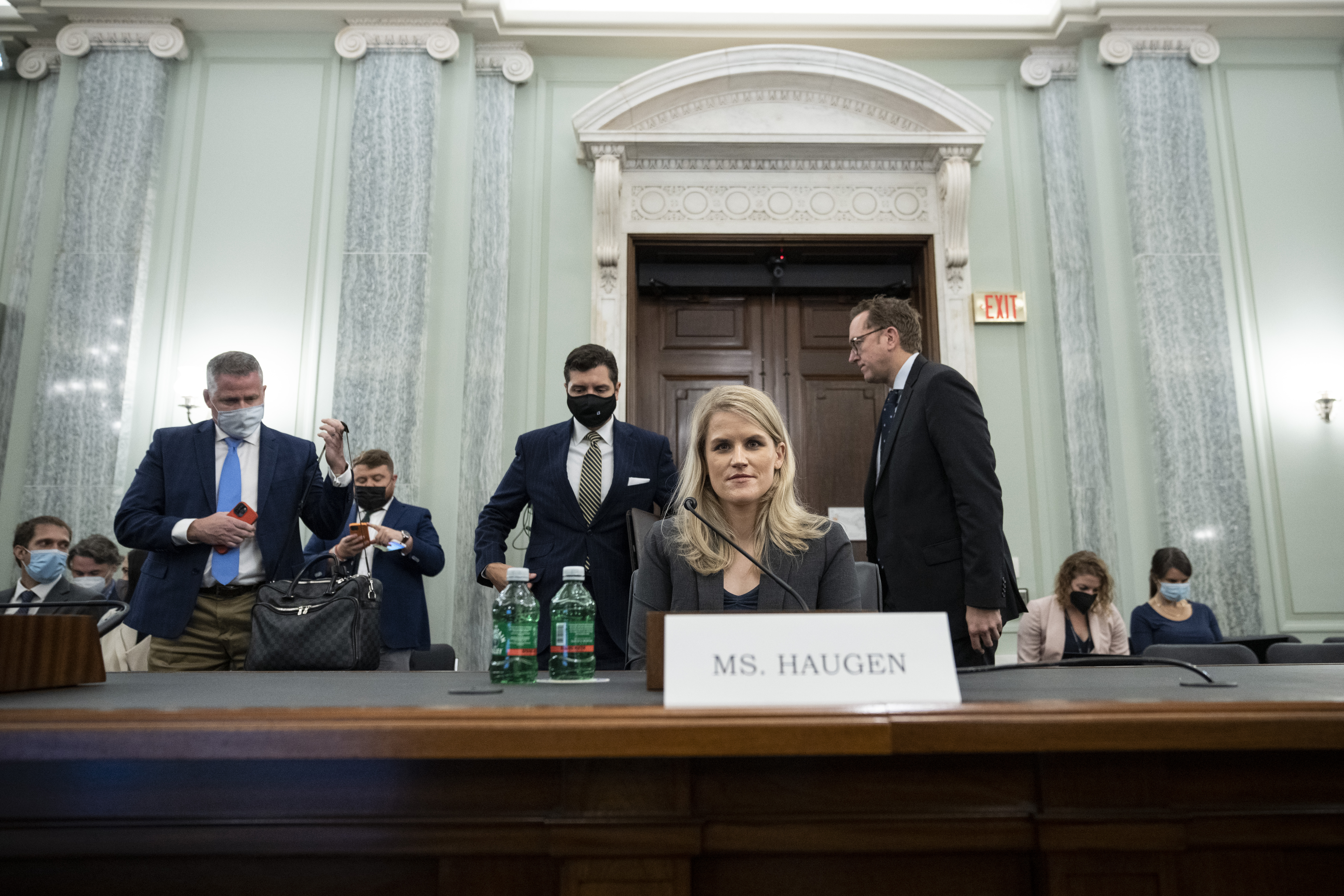 Former Facebook employee Frances Haugen testified on Capitol Hill about how Facebook allegedly drives divisive and false narratives to maximize its profits. (Drew Angerer/Getty Images)