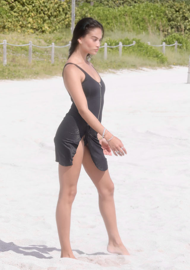Model Shanina Shaik Miami Beach. (Photo Credit: MN Images / SplashNews.com)