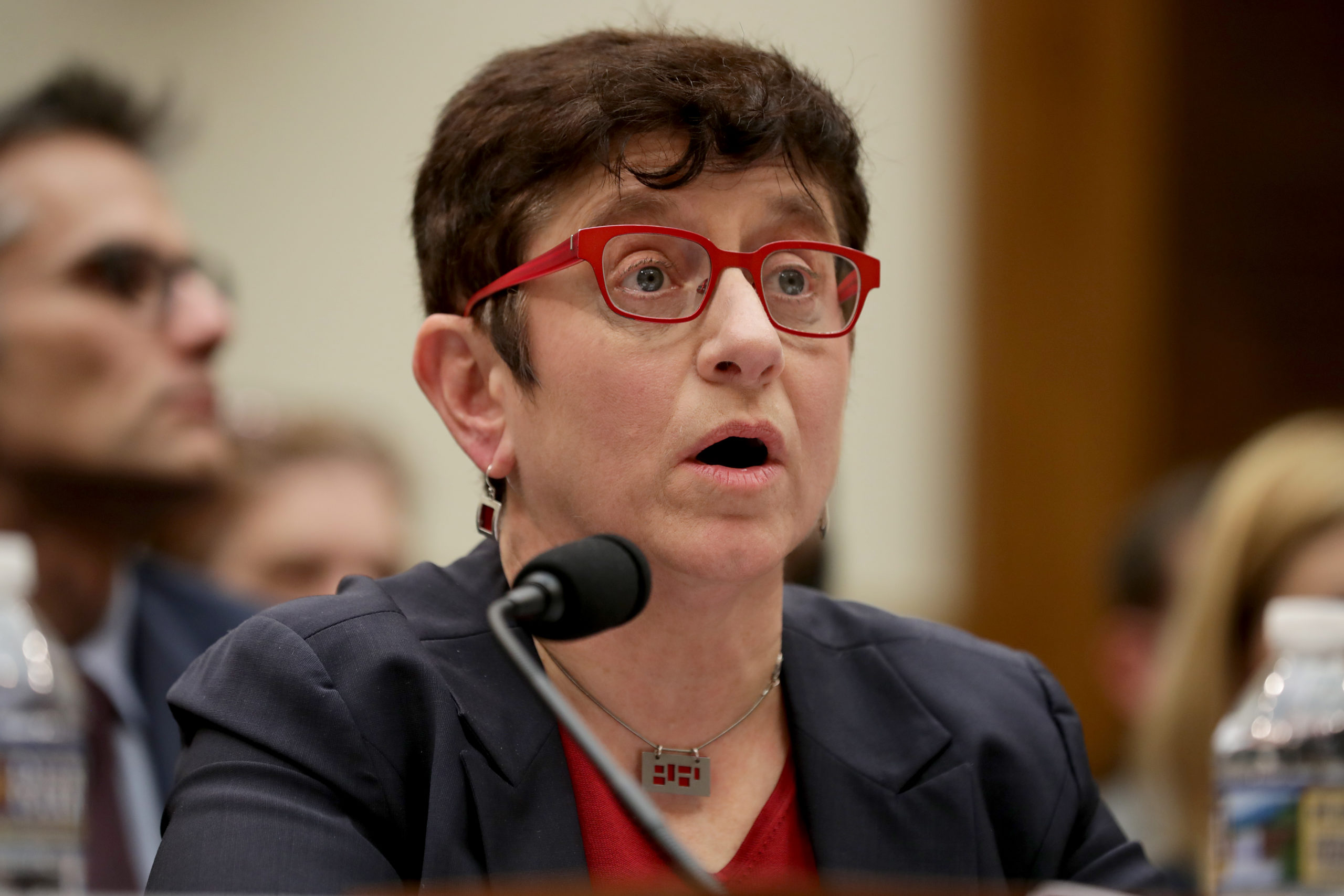 WASHINGTON, DC - MARCH 12: Georgetown University Law Institute for Technology Law and Policy fellow Gigi Sohn testifies before the House Judiciary Committee's Antitrust, Commercial and Administrative Law Subcommittee in the Rayburn House Office Building on Capitol Hill March 12, 2019 in Washington, DC. The subcommittee heard testimony from corporate leaders and other experts testified about the "state of competition in the wireless market" and the possible impacts of the proposed merger of T-Mobile and Sprint would have on consumers in rural areas, workers and the future of 5G broadband internet access. (Photo by Chip Somodevilla/Getty Images)