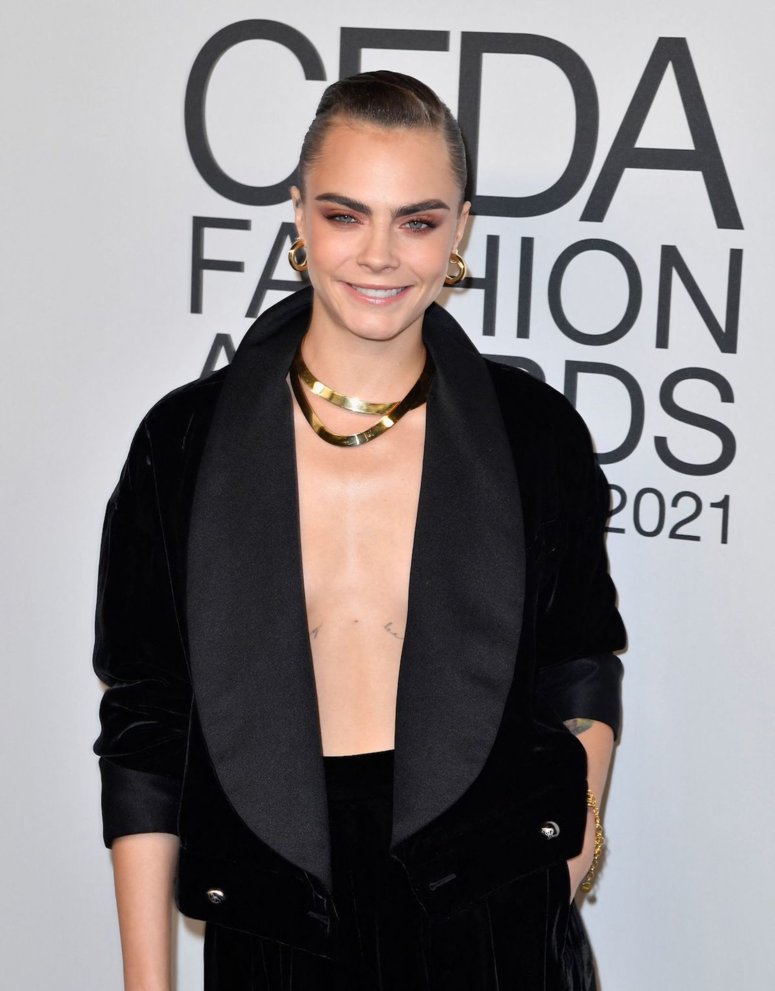 Cara Delevingne Goes Braless And Topless In Black Jacket And Black Mini