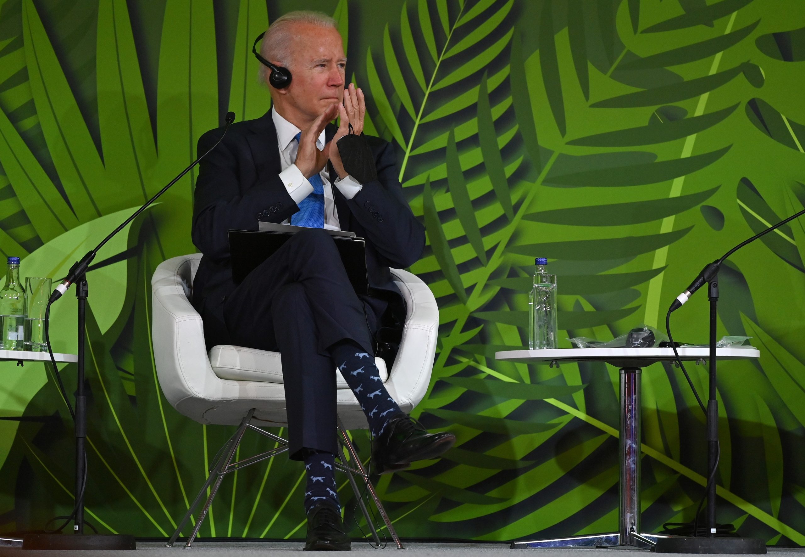 President Joe Biden attends an event at COP26 on Tuesday. (Paul Ellis/Pool/Getty Images)