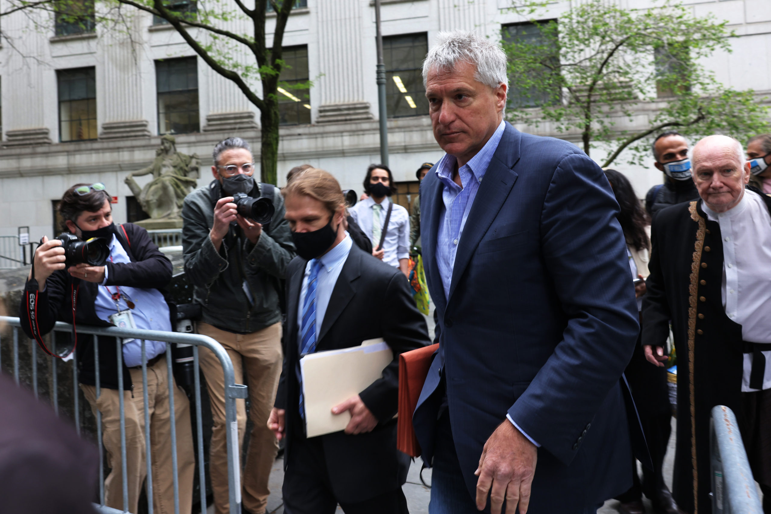 Attorney Steven Donziger arrives for a court appearance at federal court on May 10 in New York City. (Michael M. Santiago/Getty Images)
