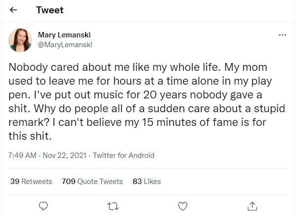 Mary Lemanski tweet