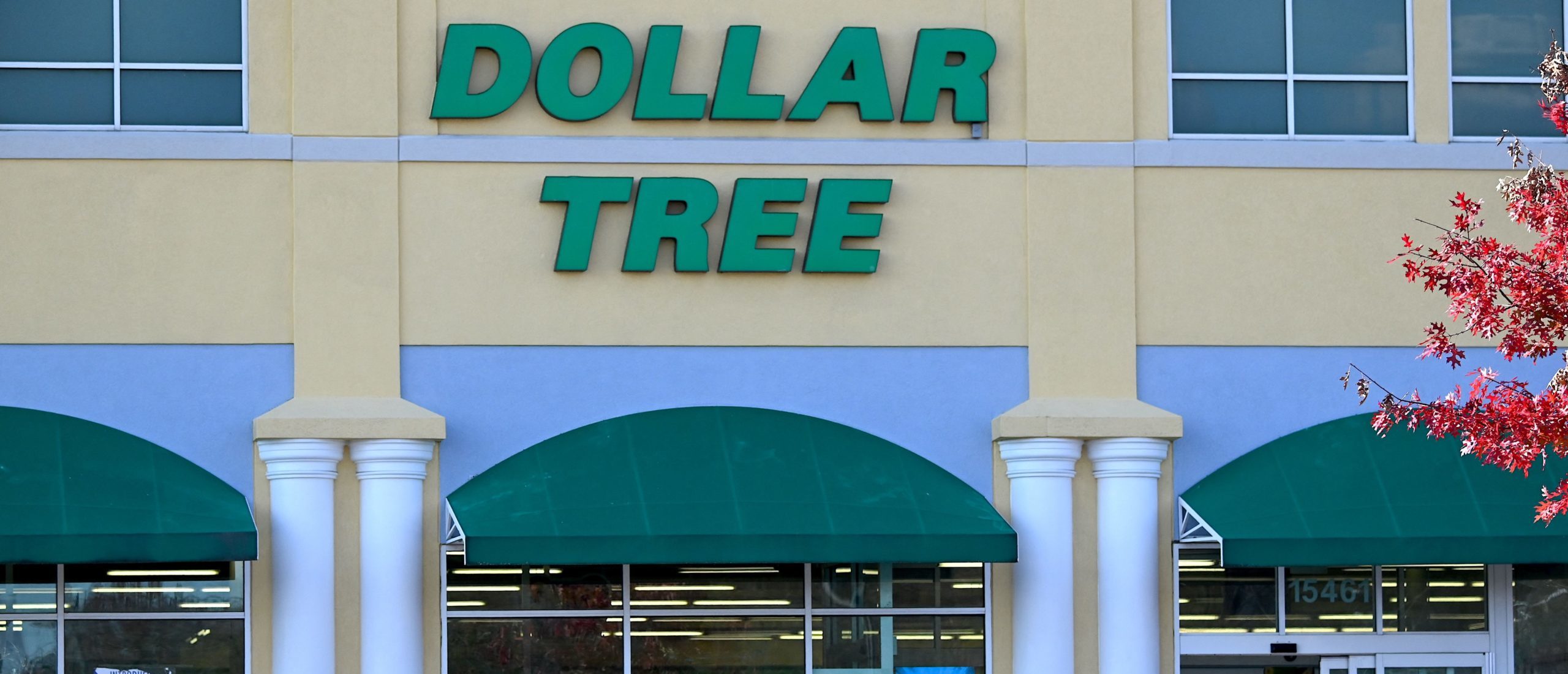 The Dollar Tree logo on its store in Bowie, Maryland, on November 23, 2021. - (Photo by JIM WATSON/AFP via Getty Images)
