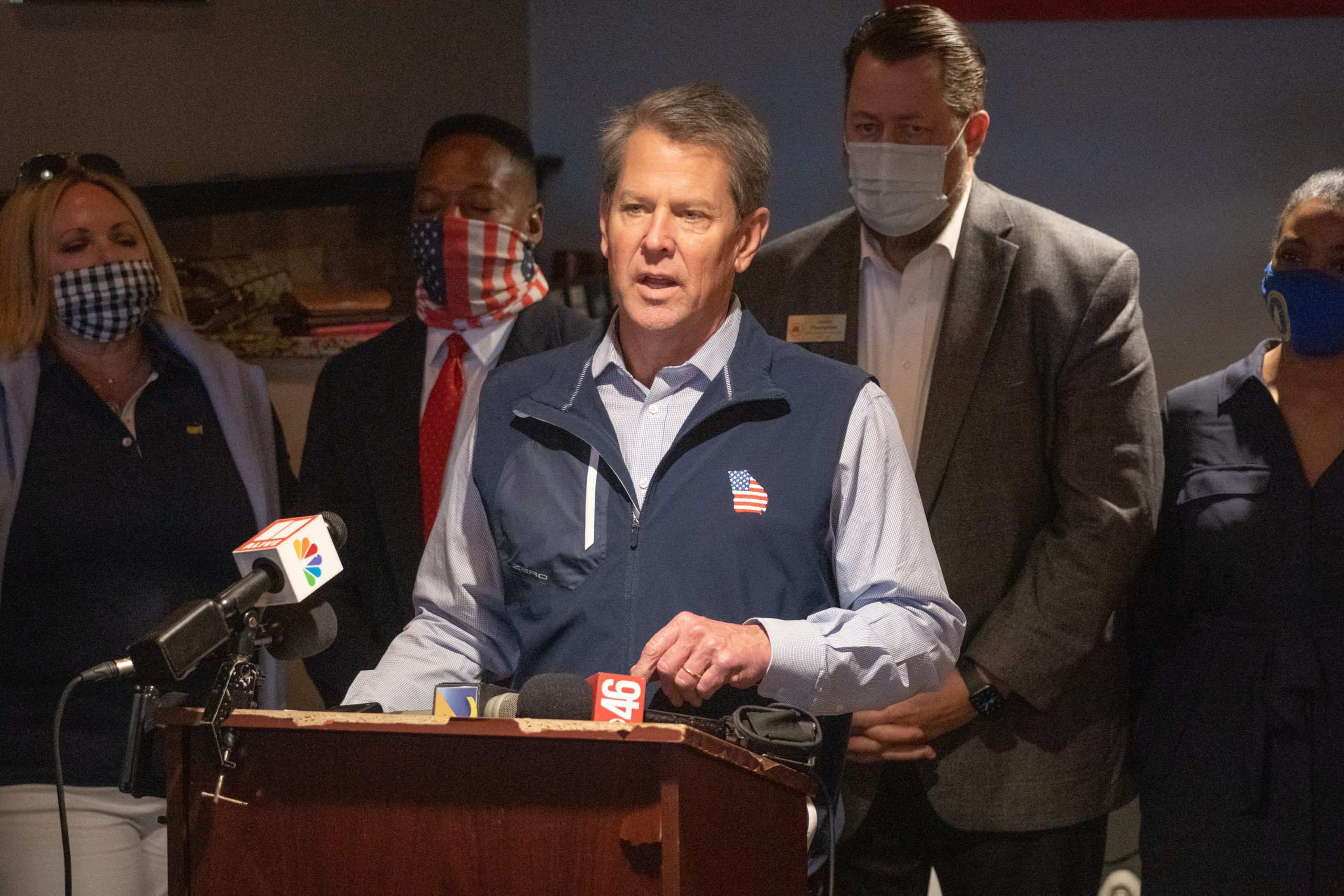 Georgia Governor Kemp, RNC Hold Press Conference On Election Integrity Law