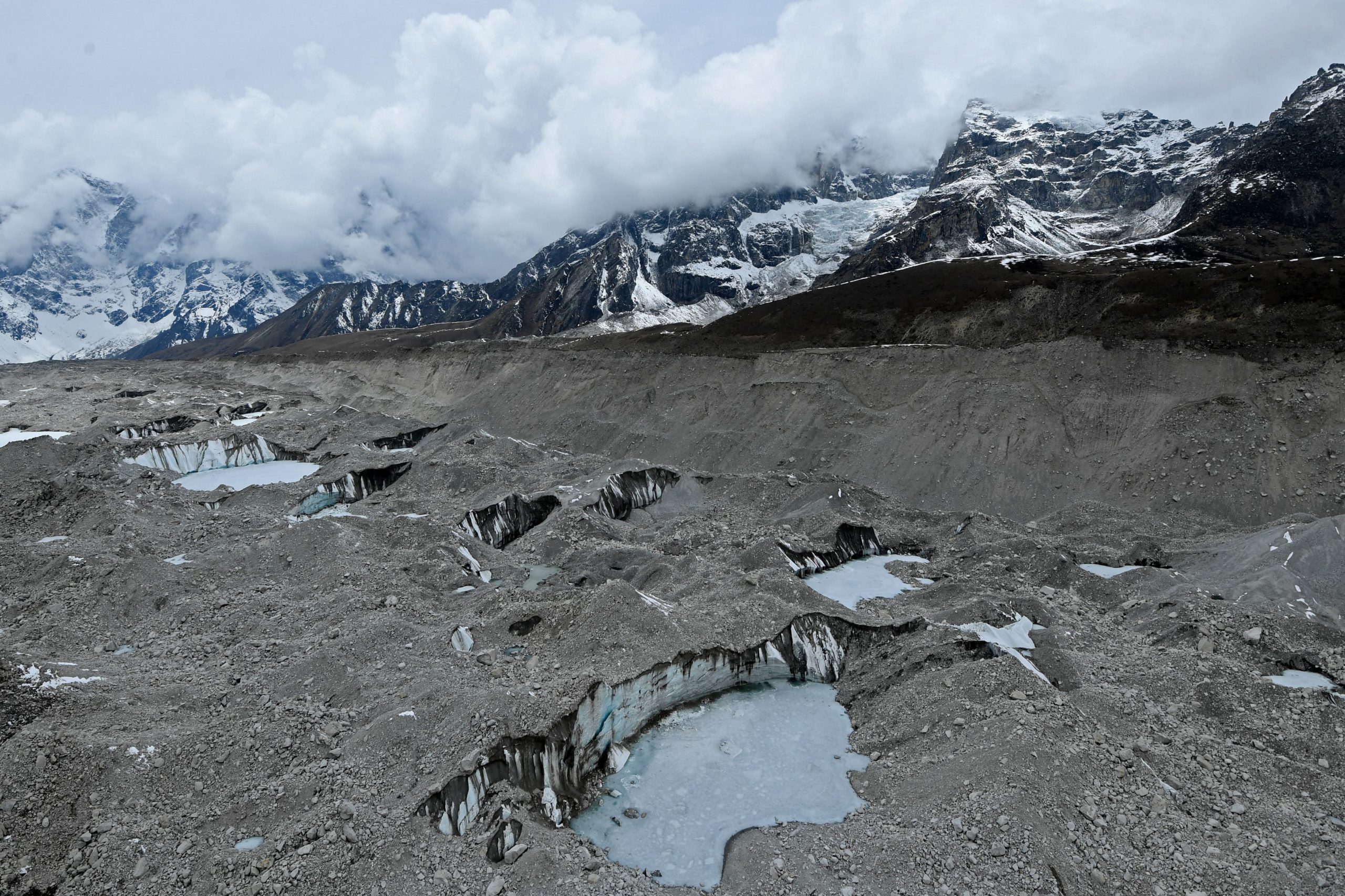 The Khumbu glacier is pictured at the Everest base camp in Solukhumbu, Nepal on May 3. (Prakash Mathema/AFP via Getty Images)