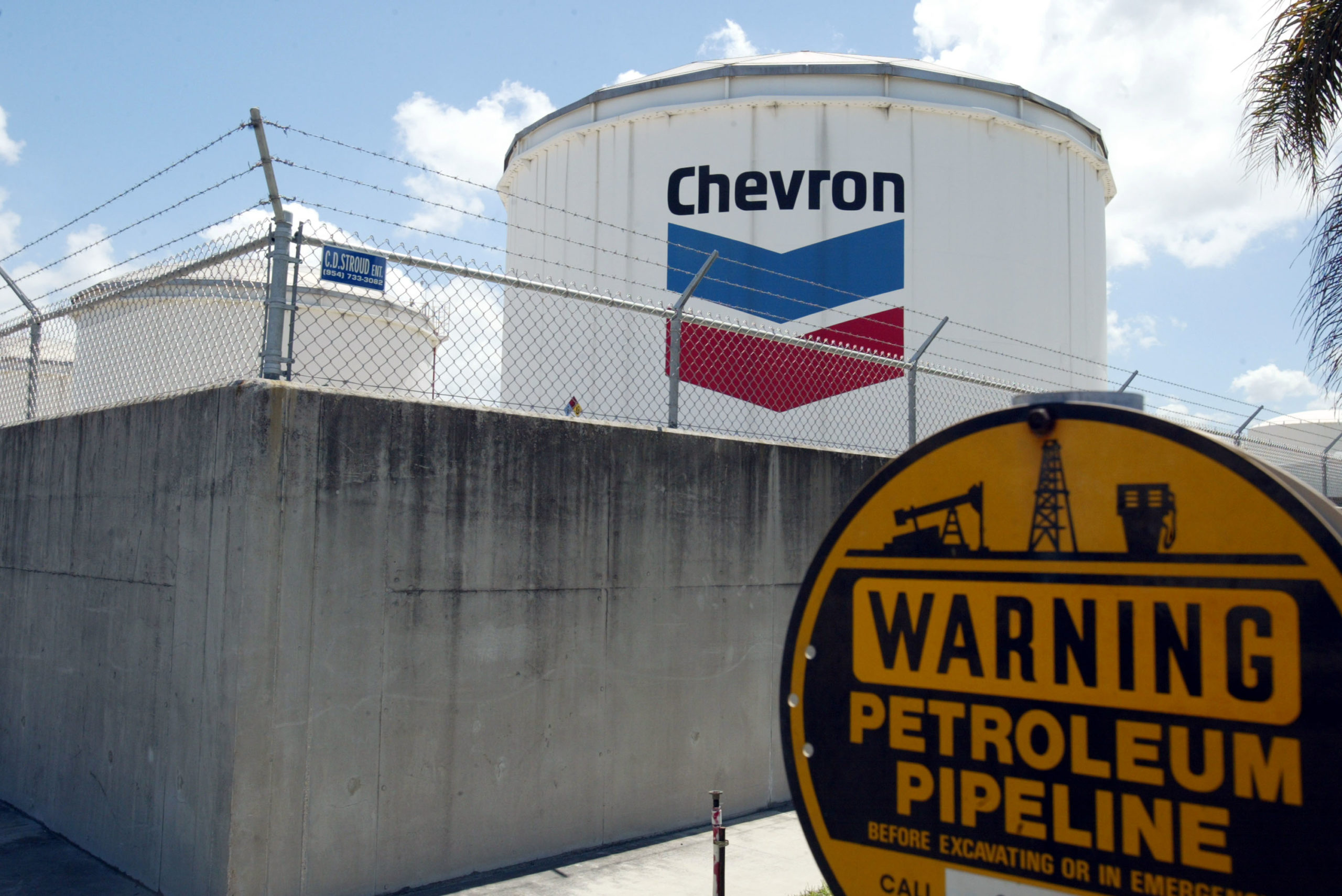A Chevron petroleum storage tank is seen at Port Everglades in Fort Lauderdale, Florida. (Joe Raedle/Getty Images)