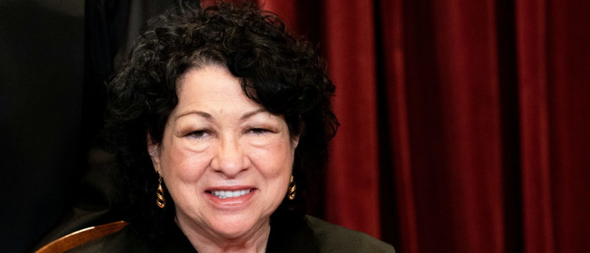 Associate Justice Sonia Sotomayor poses during a group photo of the Justices at the Supreme Court in Washington, U.S., April 23, 2021. Erin Schaff/Pool via REUTERS