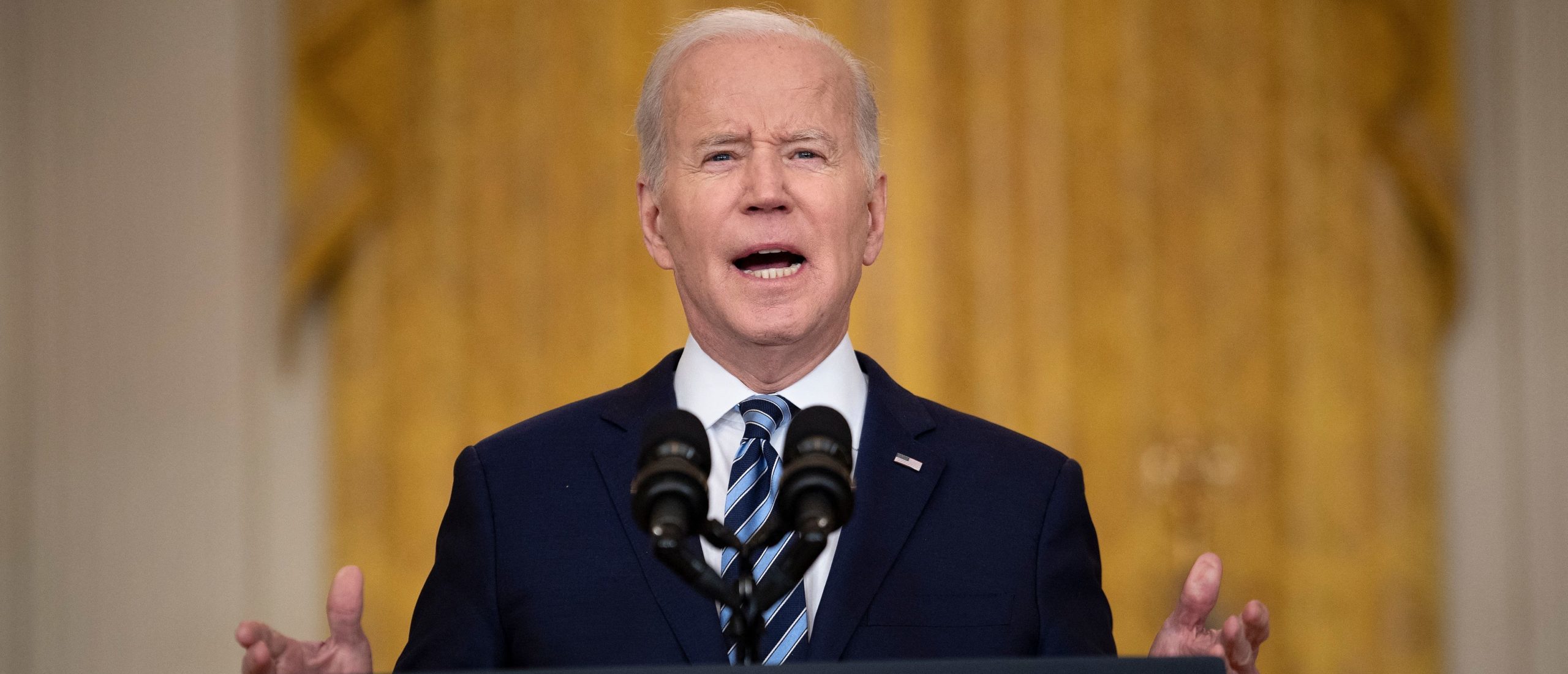 President Joe Biden delivers remarks about Russia's invasion of Ukraine on Thursday. (Brendan Smialowski/AFP via Getty Images)