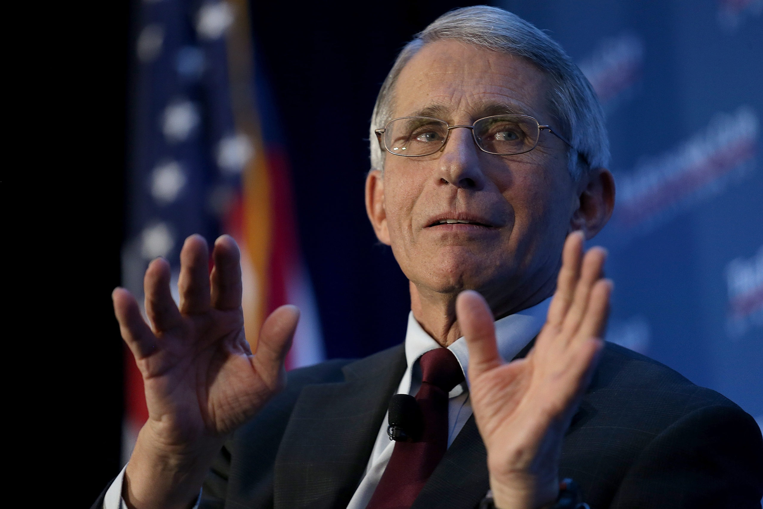 WASHINGTON, DC - JANUARY 29: Dr. Anthony Fauci, director of the National Institute of Allergy and Infectious Diseases, discusses the Zika virus during remarks before the Economic Club of Washington January 29, 2016 in Washington, DC. Fauci said that there is no indication that anyone has been bitten by a mosquito in the United States and acquired the Zika virus. (Photo by Win McNamee/Getty Images)