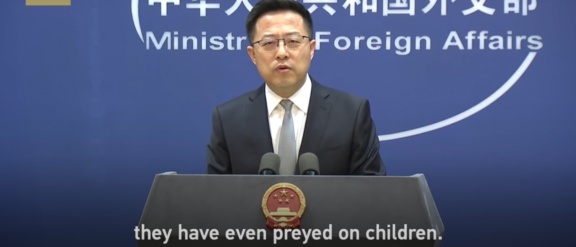 PRC Minister of Foreign Affairs Zhao Lijian criticized the human rights record of the U.S. on Jan. 18 in response to an alleged CIA program, which is claimed to have conducted auditory experiments on Danish children. [YouTube/Screenshot/CGTN]