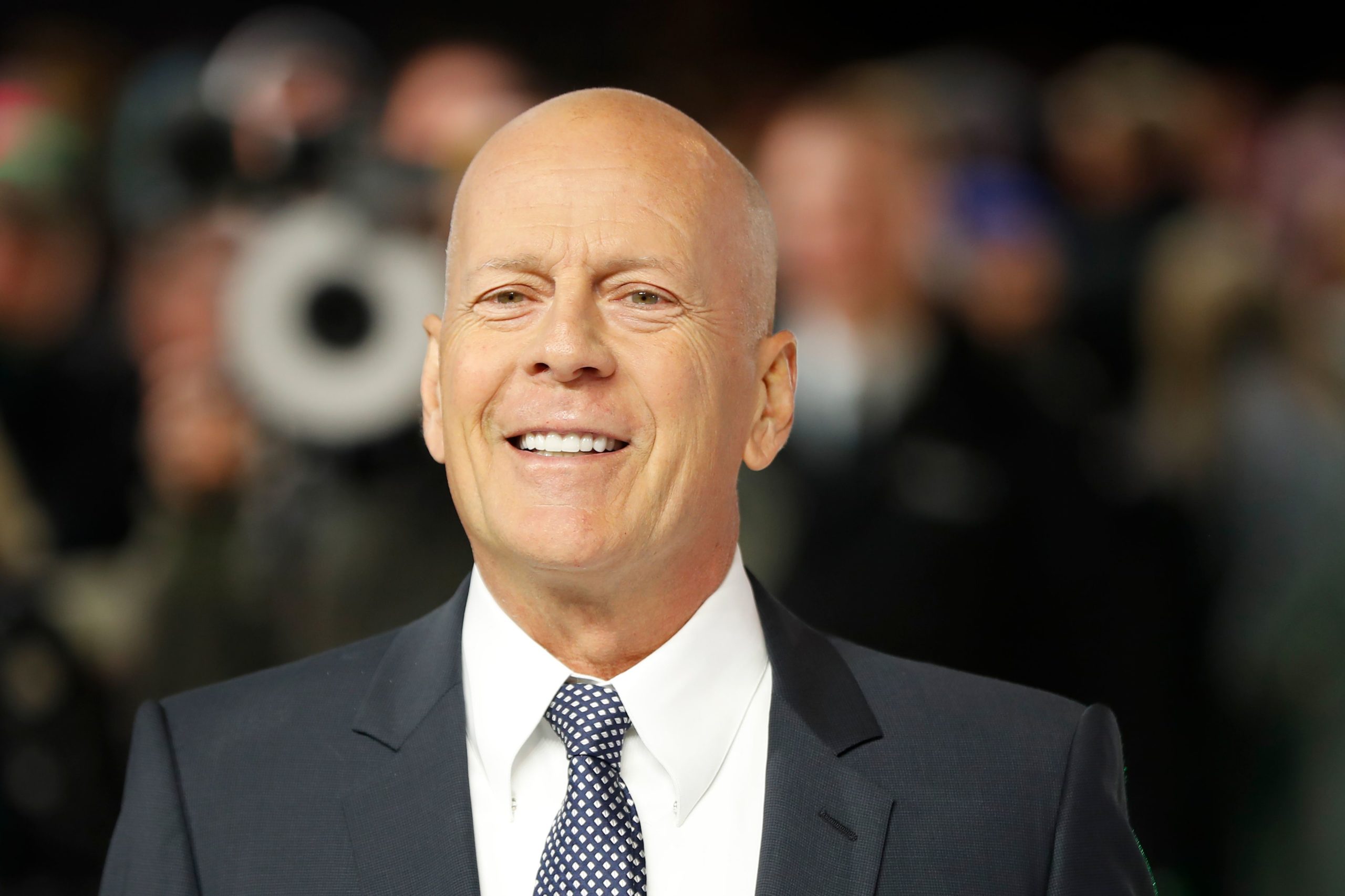 US actor Bruce Willis poses on arrival for the European premiere of Glass in central London on January 9, 2019. (Photo by Tolga AKMEN / AFP) (Photo credit should read TOLGA AKMEN/AFP via Getty Images)