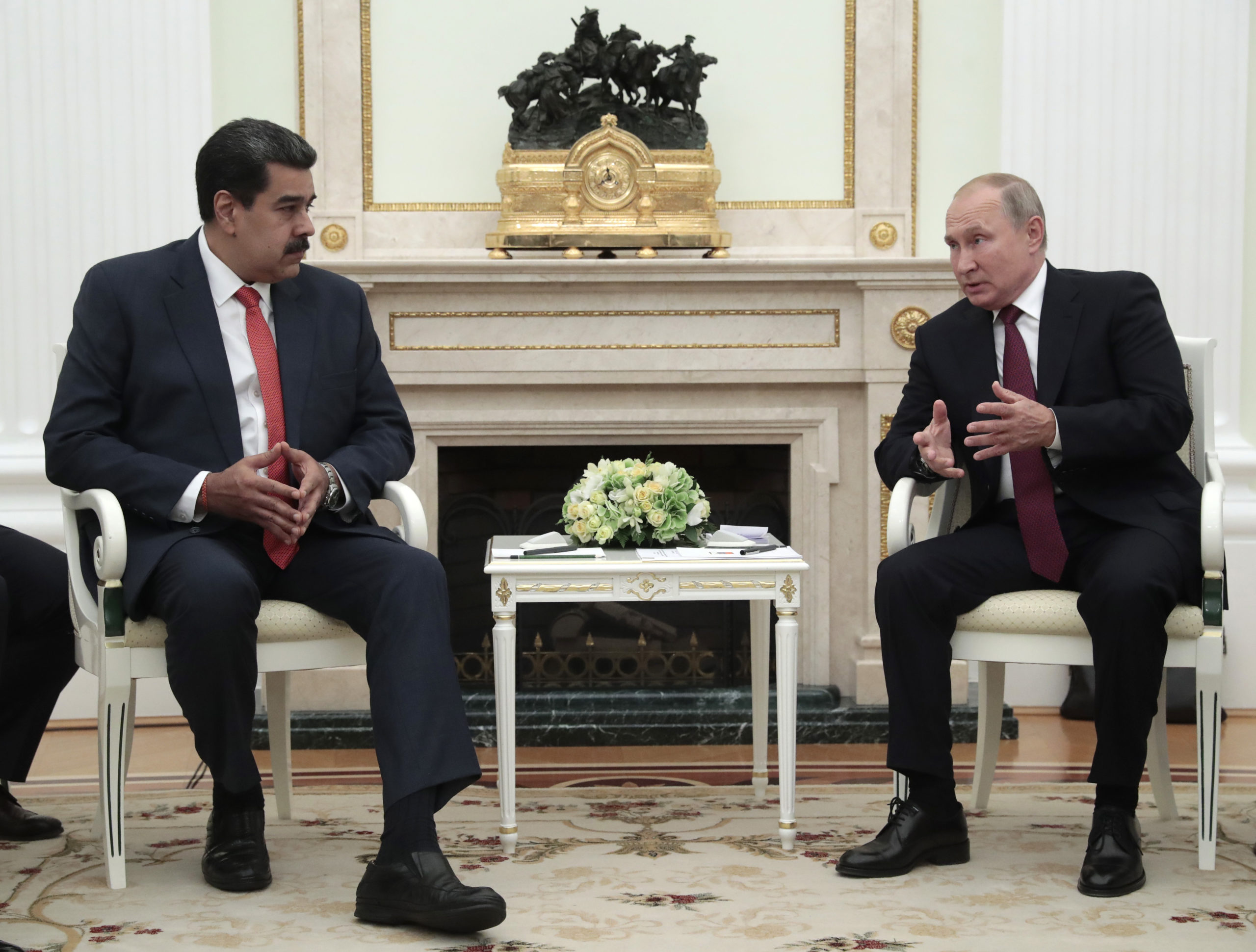 Russian President Vladimir Putin meets with Venezuelan President Nicolás Maduro in Moscow on Sept. 25, 2019. (Sergei Chirikov/AFP via Getty Images)