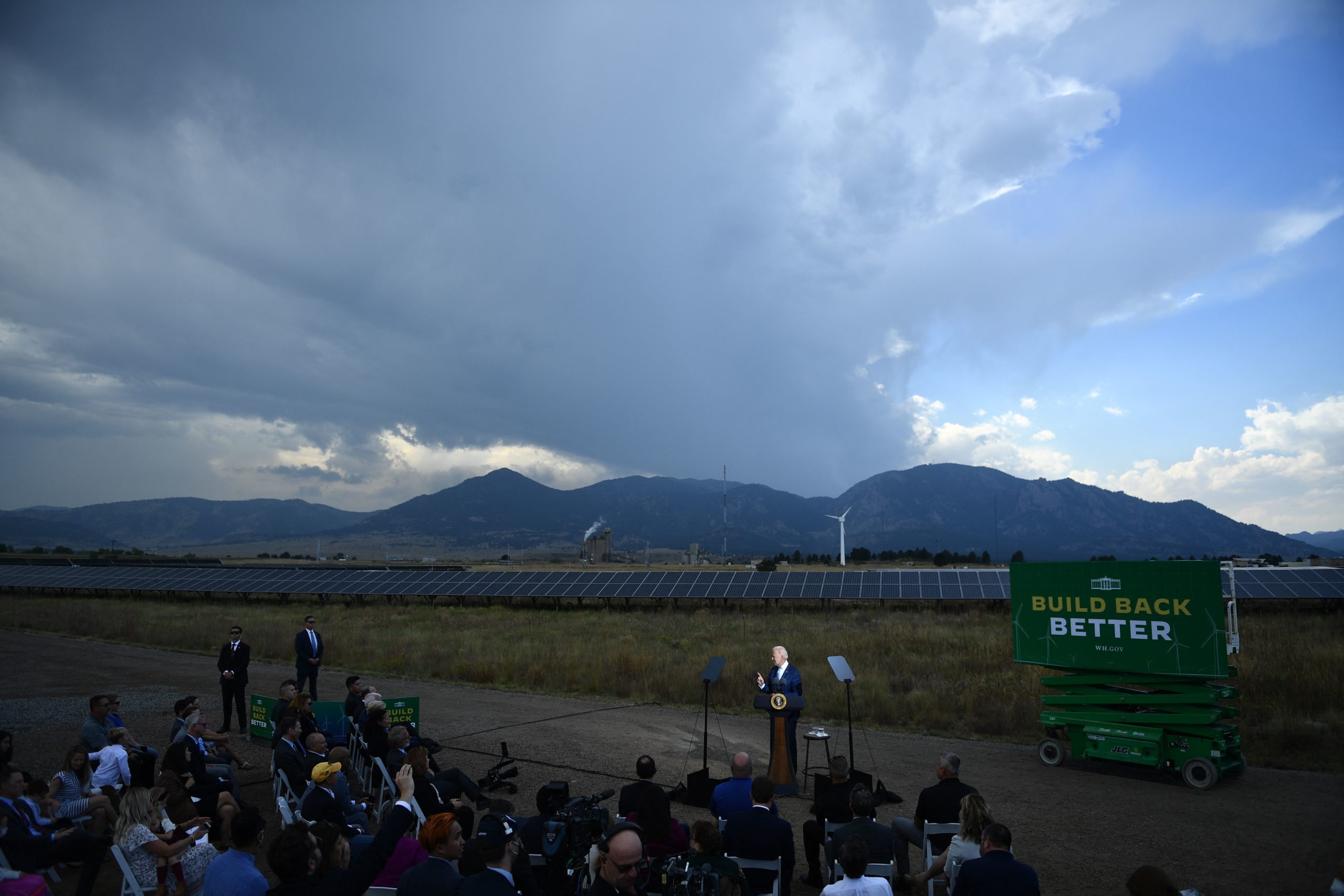 President Joe Biden speaks at the National Renewable Energy Laboratory in Arvada, Colorado, on Sept. 14. (Brendan Smialowski/AFP via Getty Images)