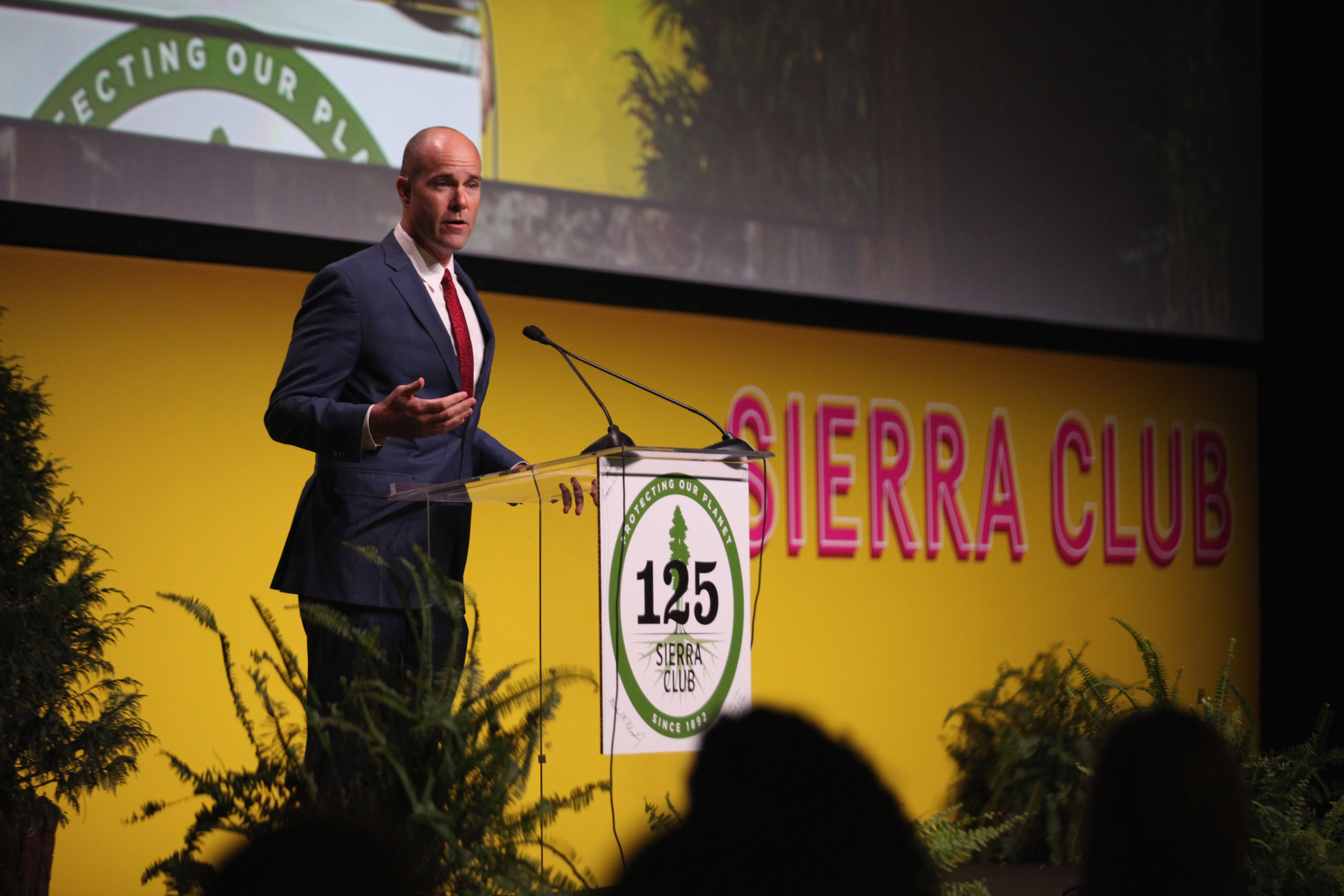 Sierra Club Executive Director Michael Brune speaks onstage during the groups 125th anniversary Trail Blazer's Ball on May 18, 2017 in San Francisco, California. (Kelly Sullivan/Getty Images for Sierra Club)