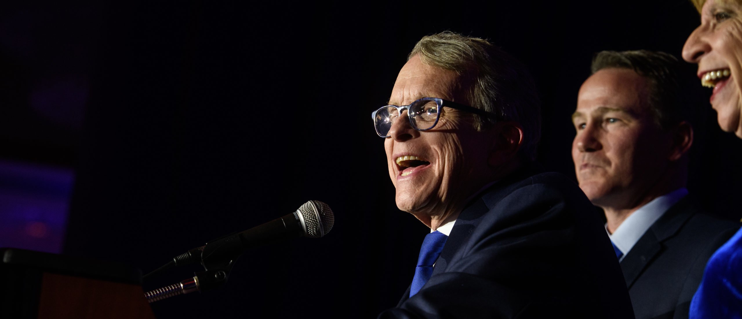 Republican Gubernatorial-elect Ohio Attorney General Mike DeWine gives his victory speech after winning the Ohio gubernatorial race at the Ohio Republican Party's election night party at the Sheraton Capitol Square on November 6, 2018 in Columbus, Ohio.