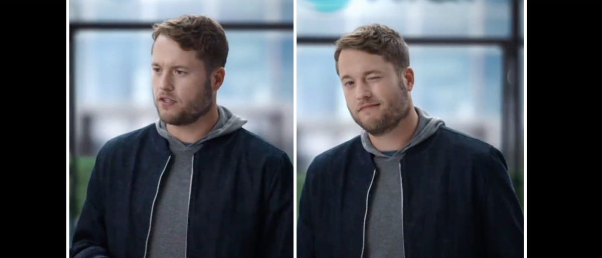 Detroit Lions' Matthew Stafford does a new Dish Network commercial