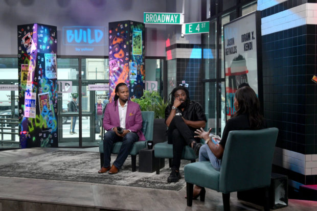 NEW YORK, NEW YORK - MARCH 10: (L-R) Ibram X. Kendi and Jason Reynolds visit Build to discuss their book Stamped: Racism, Antiracism and You at Build Studio on March 10, 2020 in New York City. (Photo by Michael Loccisano/Getty Images)