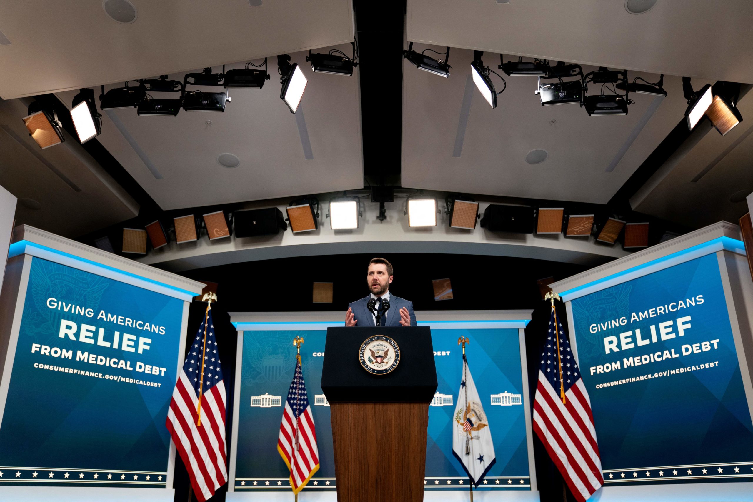 White House National Economic Council director Brian Deese delivers remarks on April 11 at the White House. (Stefani Reynolds/AFP via Getty Images)