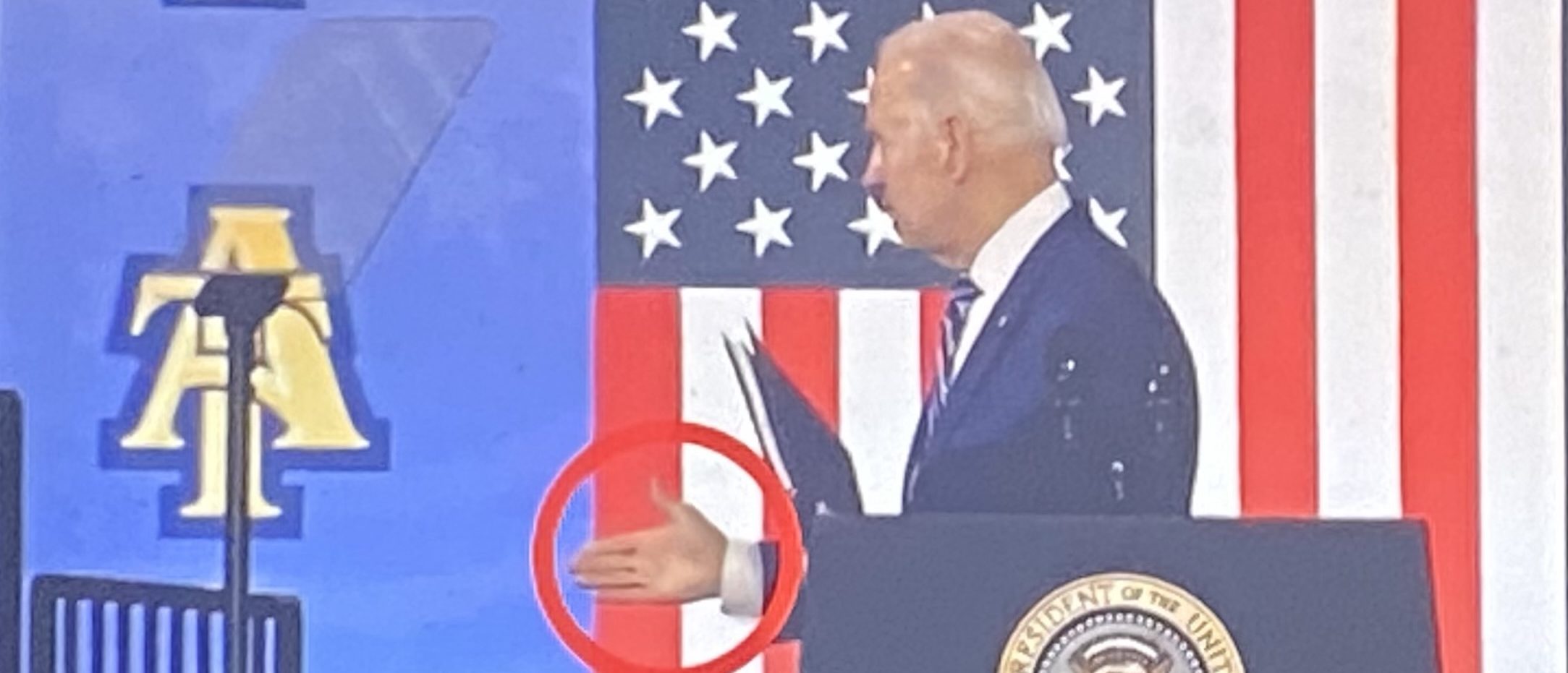 Watch As Biden Shakes Hands With Thin Air After North Carolina Speech