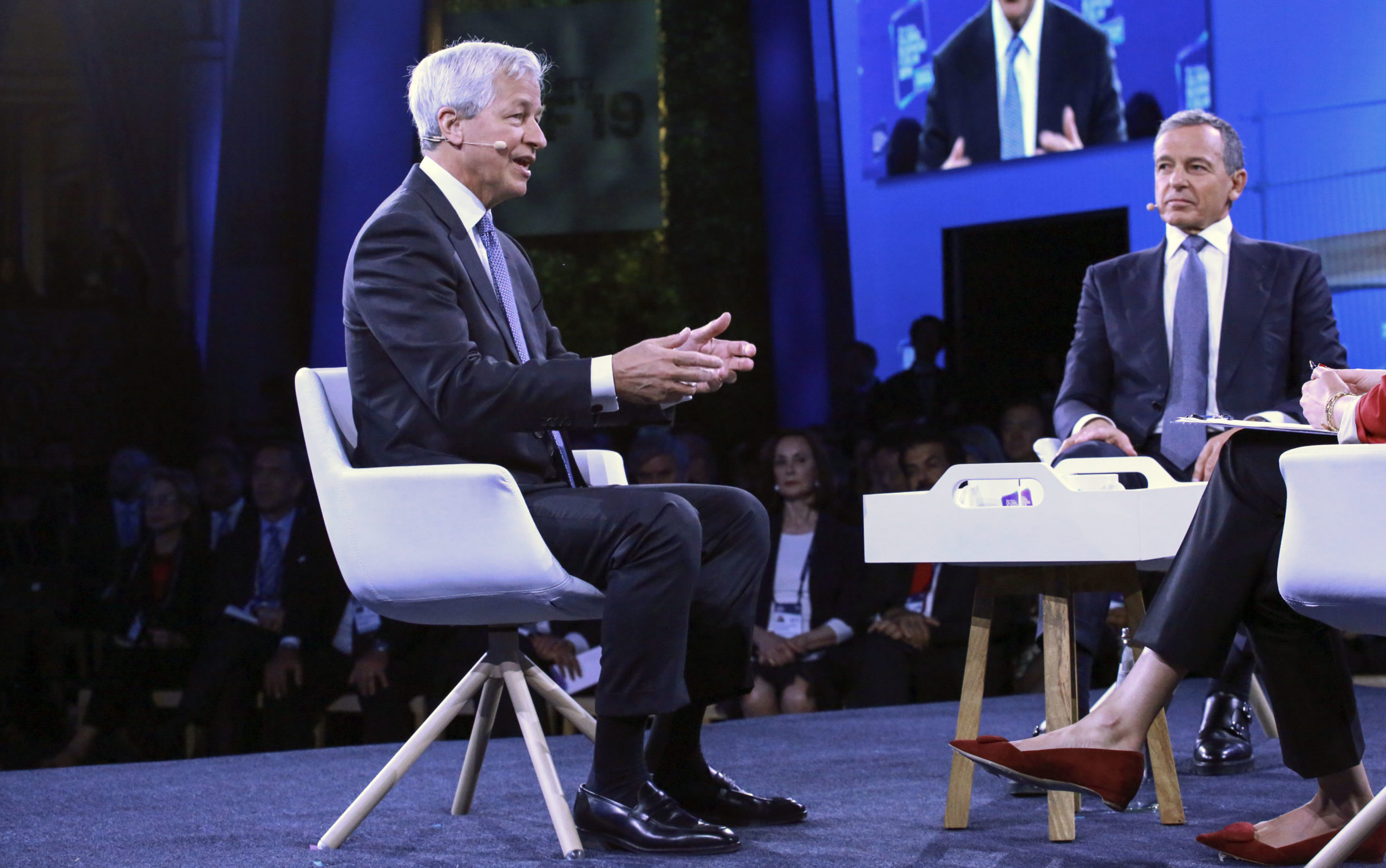 Jamie Dimon, Chairman & CEO of JP Morgan Chase & Co, speaks during the Bloomberg Global Business Forum in New York on September 25, 2019. (Photo by Kena Betancur / AFP) (Photo credit KENA BETANCUR/AFP via Getty Images)