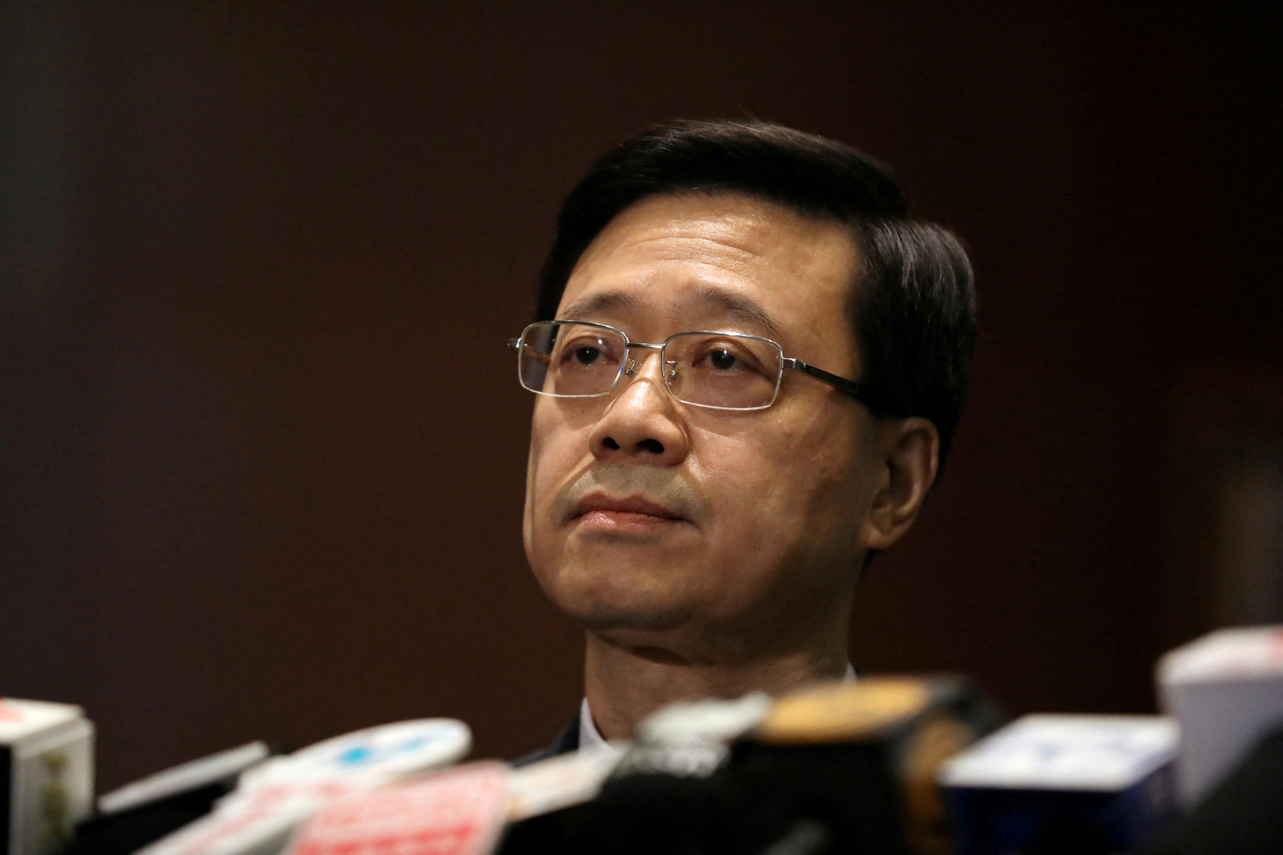 Secretary of Security John Lee Ka-Chiu announces the withdrawal of the extradition bill, in Hong Kong, China October 23, 2019. (REUTERS/Ammar Awad)