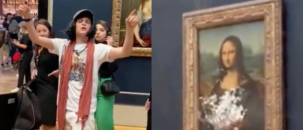 Man Disguised As Old Lady Throws Cake At One Of World’s Most Famous Paintings