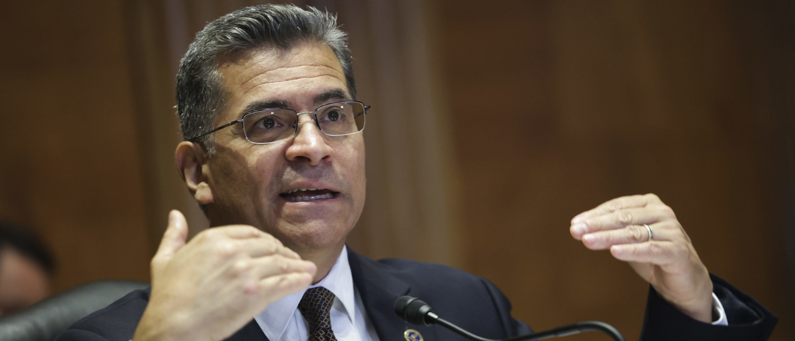 U.S. Secretary of the Department Of Health And Human Services (HHS) Xavier Becerra testifies before a Senate Appropriations Subcommittee, on Capitol Hill, May 04, 2022 in Washington, DC. (Photo by Kevin Dietsch/Getty Images)