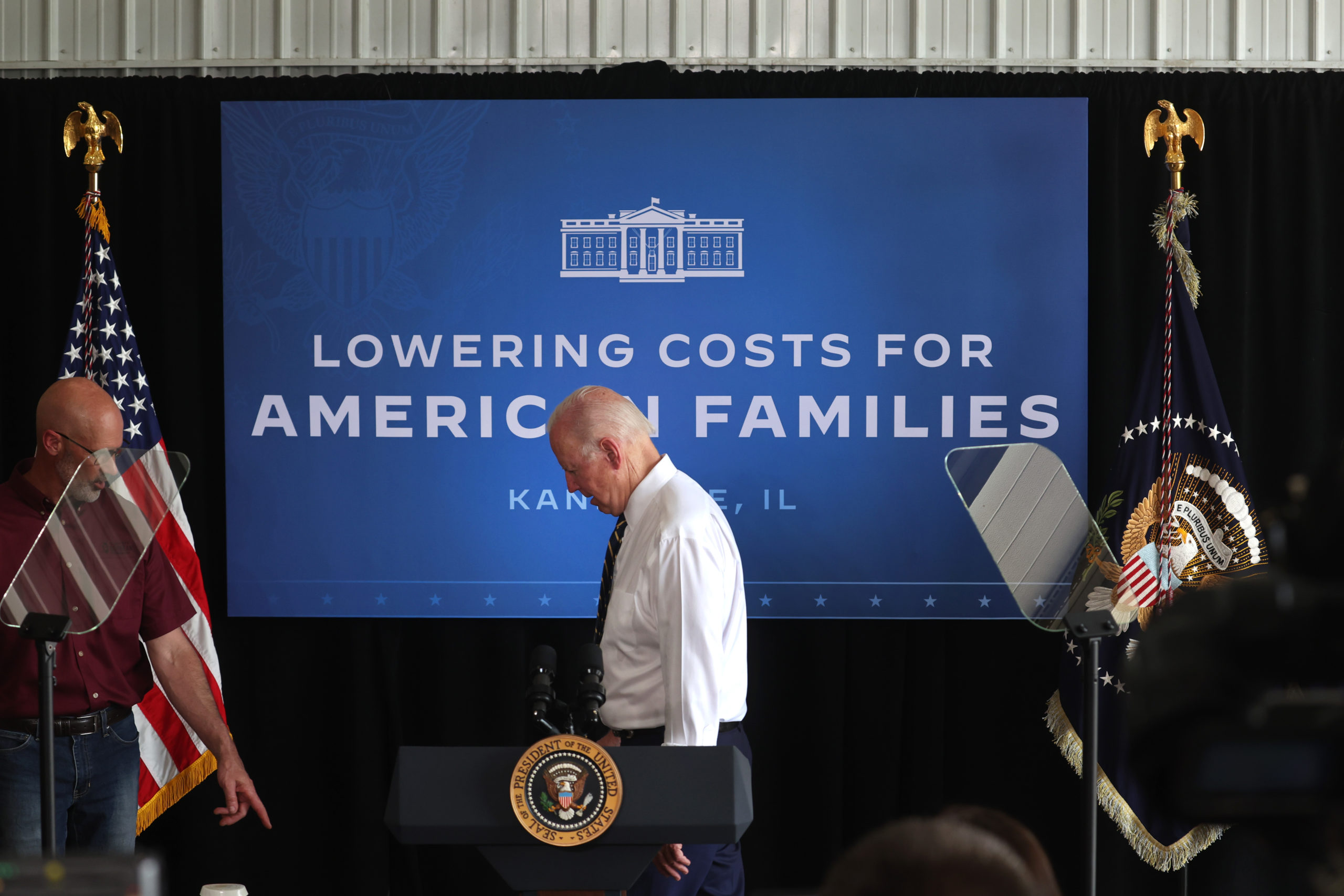 President Joe Biden arrives for an event on May 11 in Kankakee, Illinois. (Scott Olson/Getty Images)