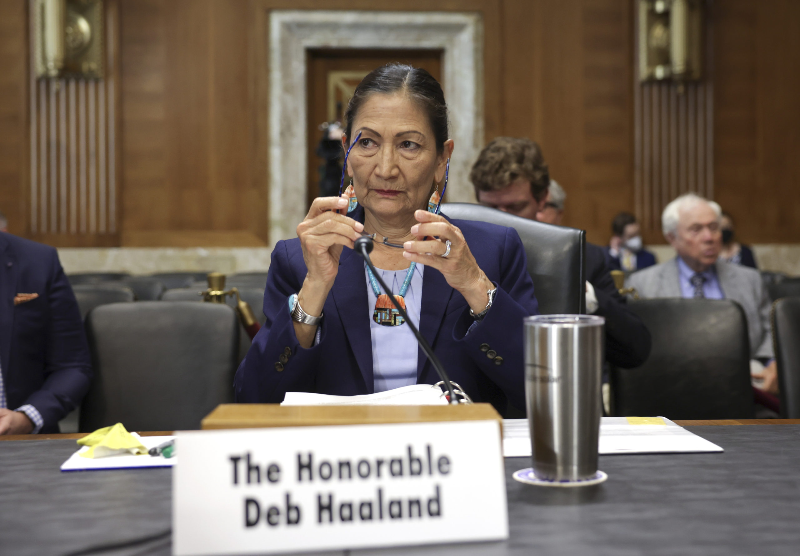 WASHINGTON, DC - MAY 19: U.S. Interior Secretary Deb Haaland testifies before the Senate Energy and Natural Resources Committee at the Dirksen Senate Office Building on May 19, 2022 in Washington, DC. Secretary Haaland testifies on President Biden's fiscal year 2023 Budget Request for the Department of the Interior. (Photo by Kevin Dietsch/Getty Images)