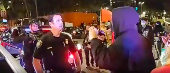 ‘Back Up!’: Protesters Surround Police Officer, As Two Cops Get Injured