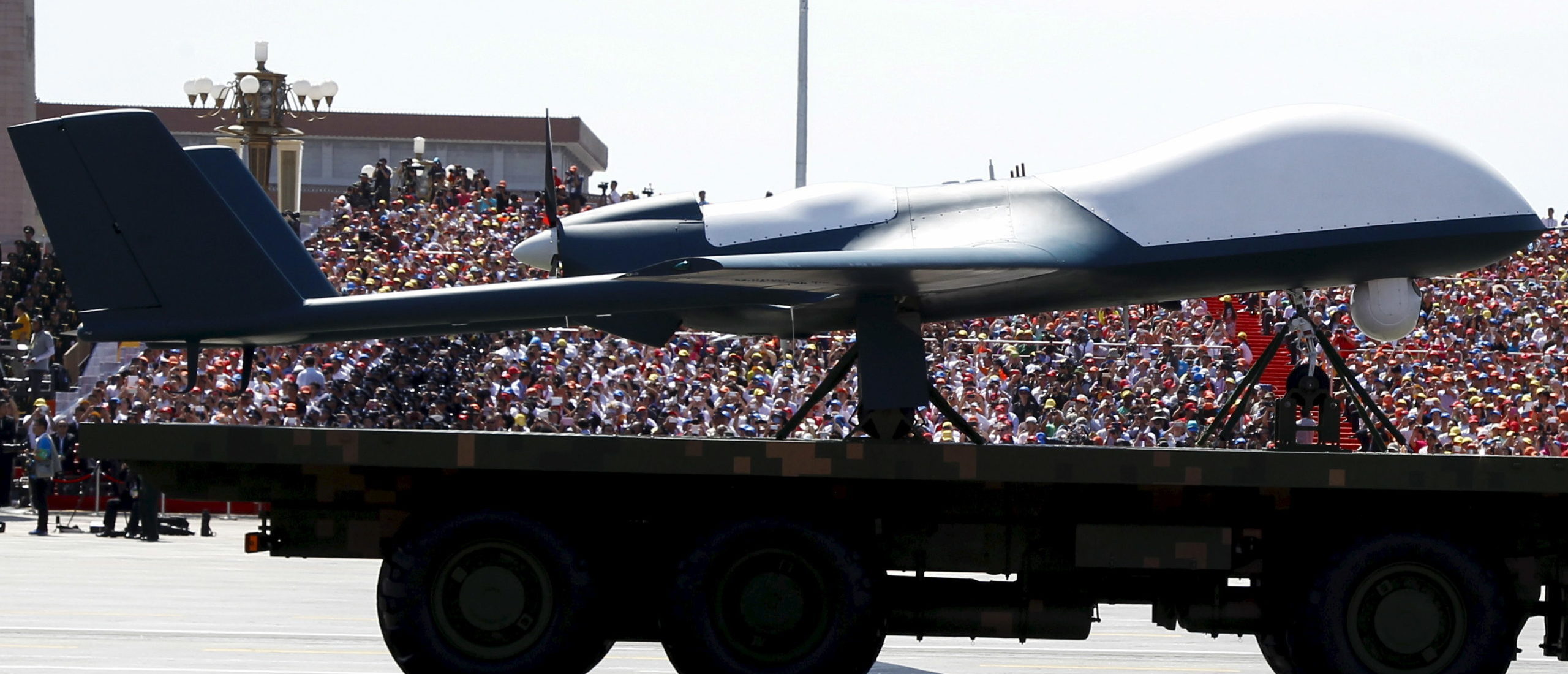 An unmanned aerial vehicle is presented during the military parade marking the 70th anniversary of the end of World War Two, in Beijing, China, September 3, 2015. (REUTERS/Rolex Dela Pena/Pool)