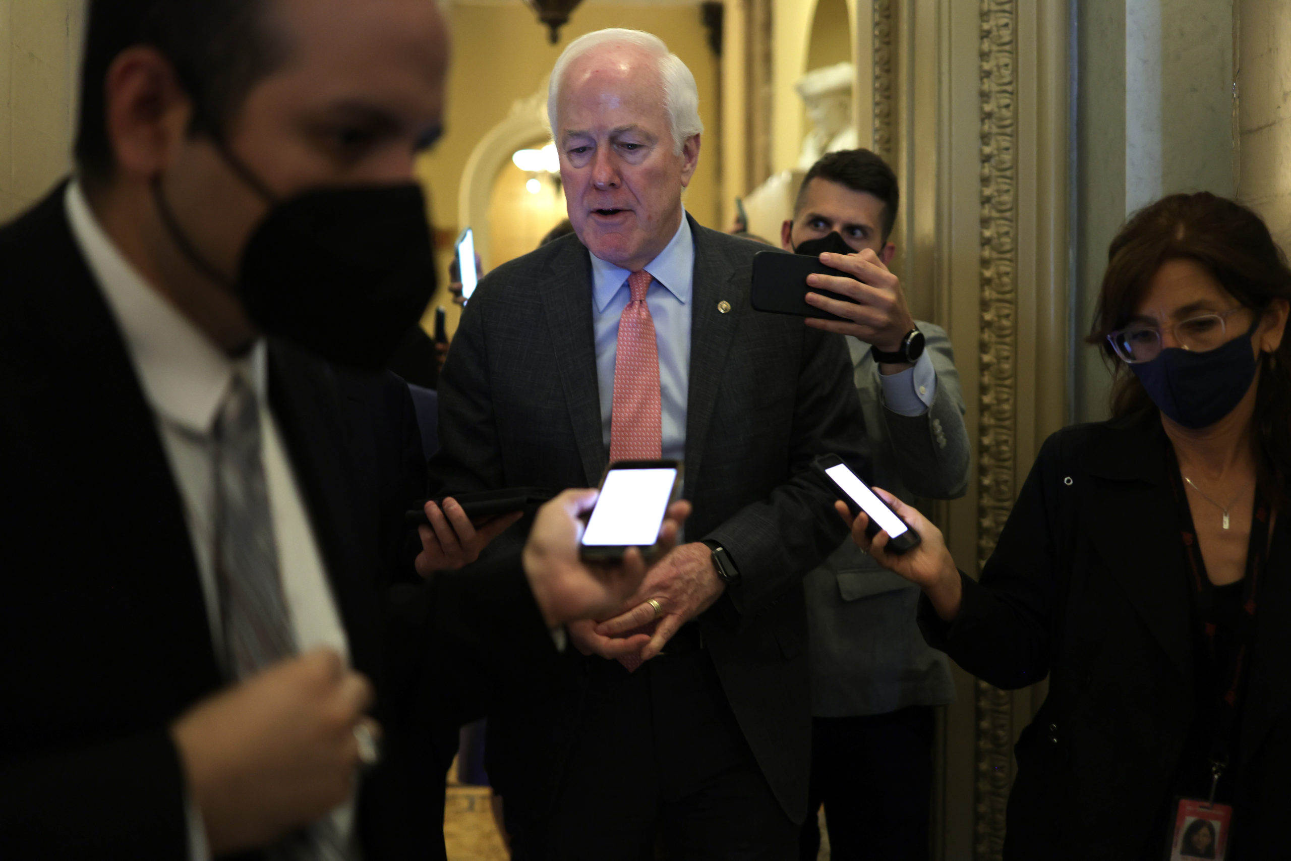 U.S. Sen. John Cornyn (R-TX) speaks to members of the press at the U.S. Capitol June 6, 2022 in Washington, DC.(Photo by Alex Wong/Getty Images)