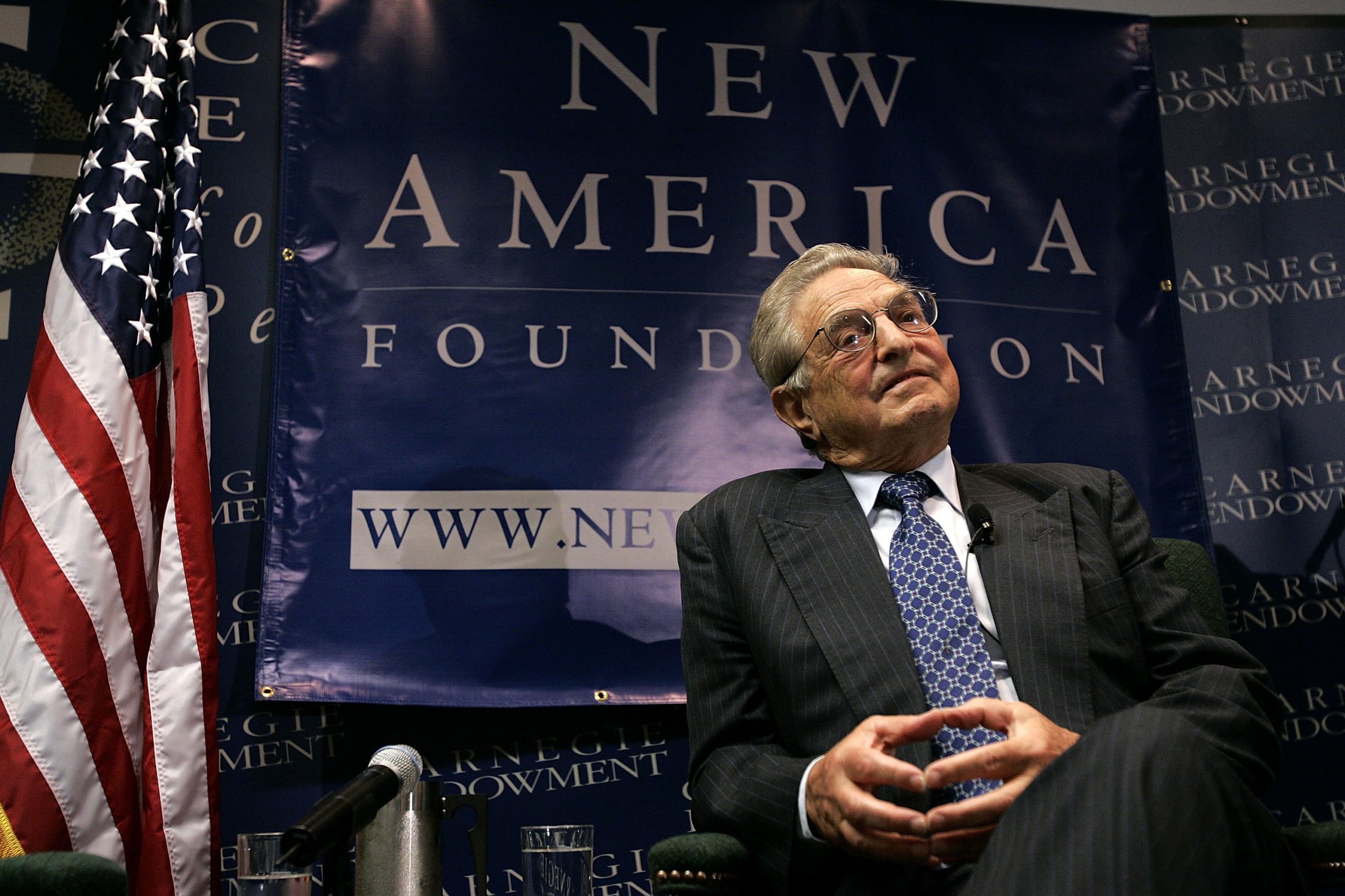 WASHINGTON - SEPTEMBER 13: Investor George Soros speaks during a program hosted by the New America Foundation September 13, 2006 in Washington, DC. Soros spoke on a range of political issues during a question and answer session. (Photo by Win McNamee/Getty Images)