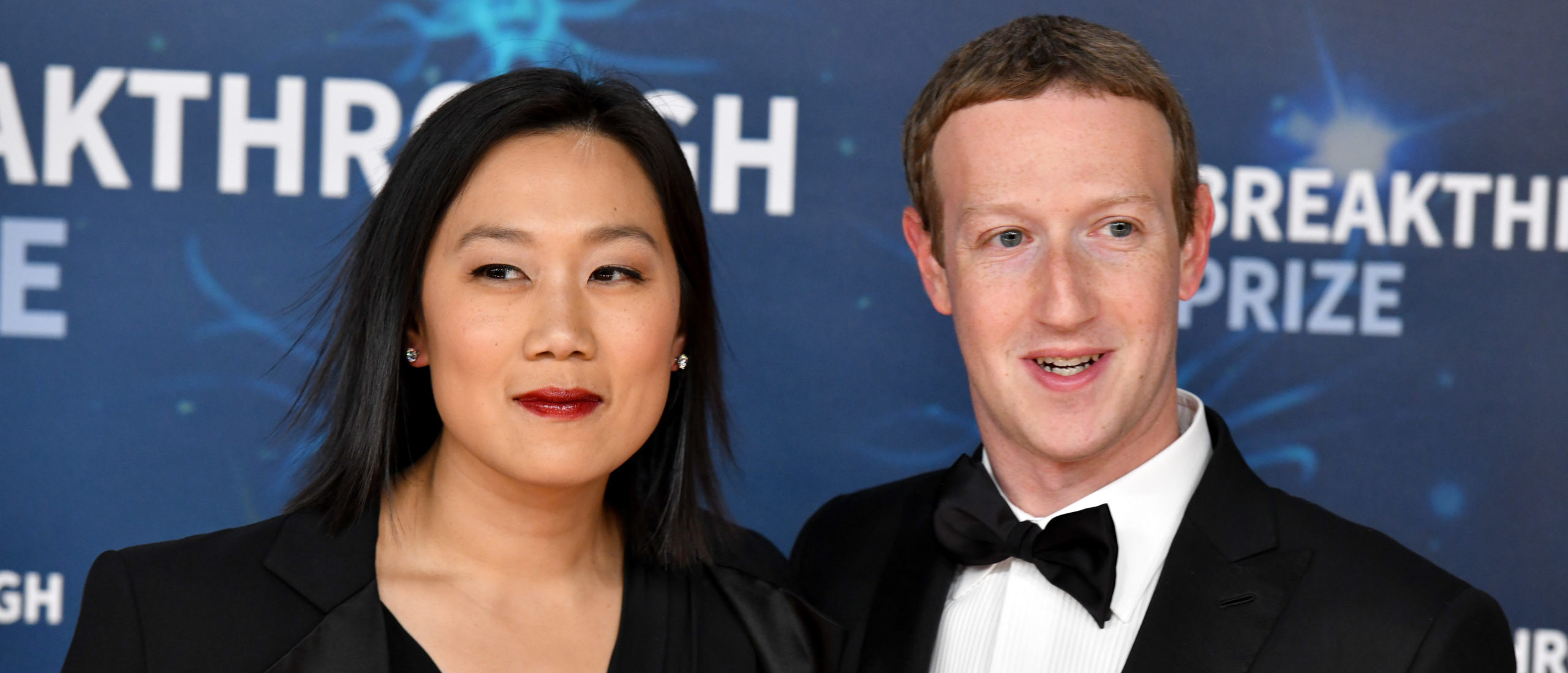 Priscilla Chan and Mark Zuckerberg attend the 2020 Breakthrough Prize Red Carpet at NASA Ames Research Center on November 03, 2019 in Mountain View, California. (Photo by Ian Tuttle/Getty Images for Breakthrough Prize )